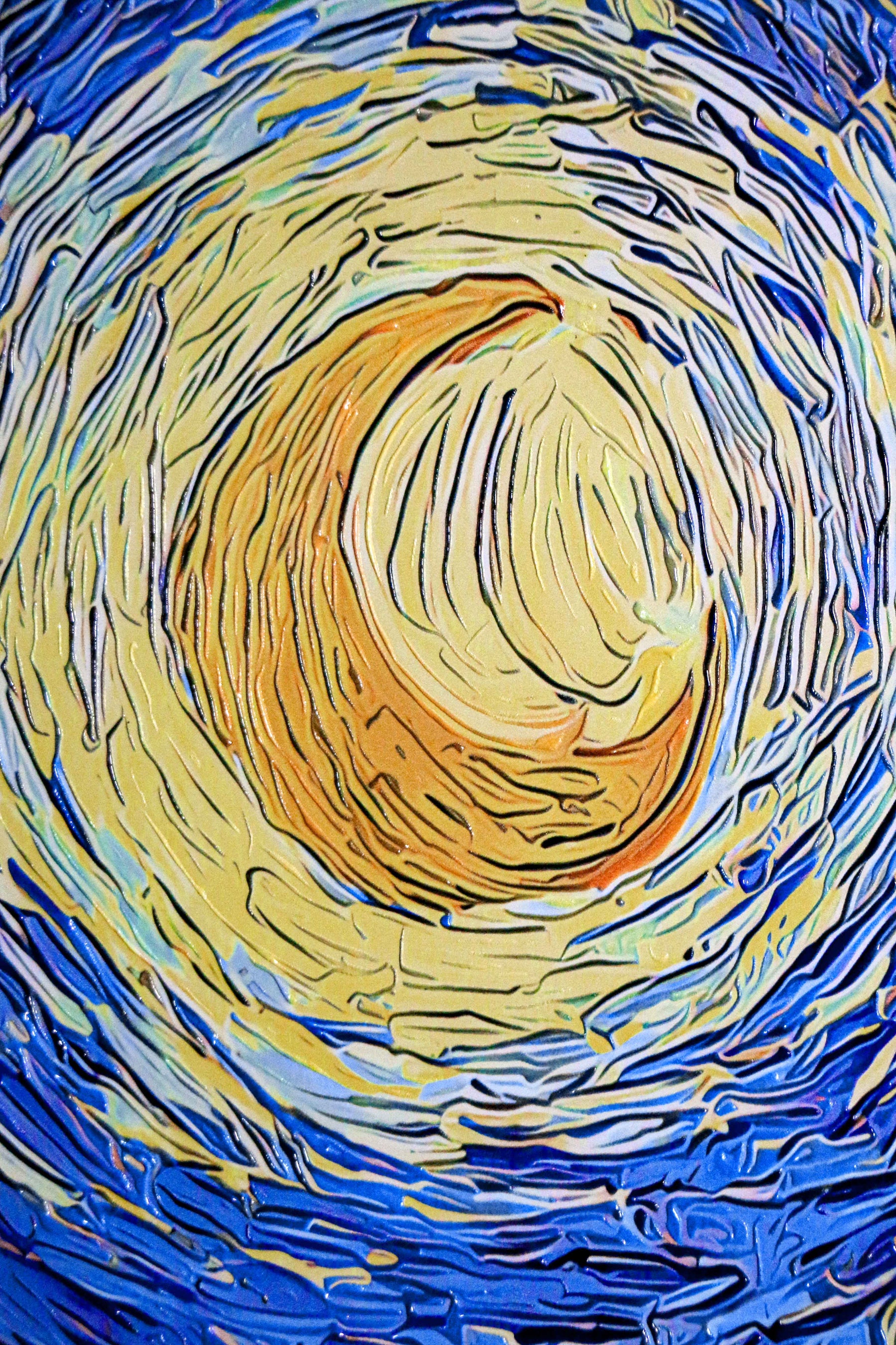 Celestial Touch of Creation — 3D Haptic Embossed High-Gloss Luxury Wall Art