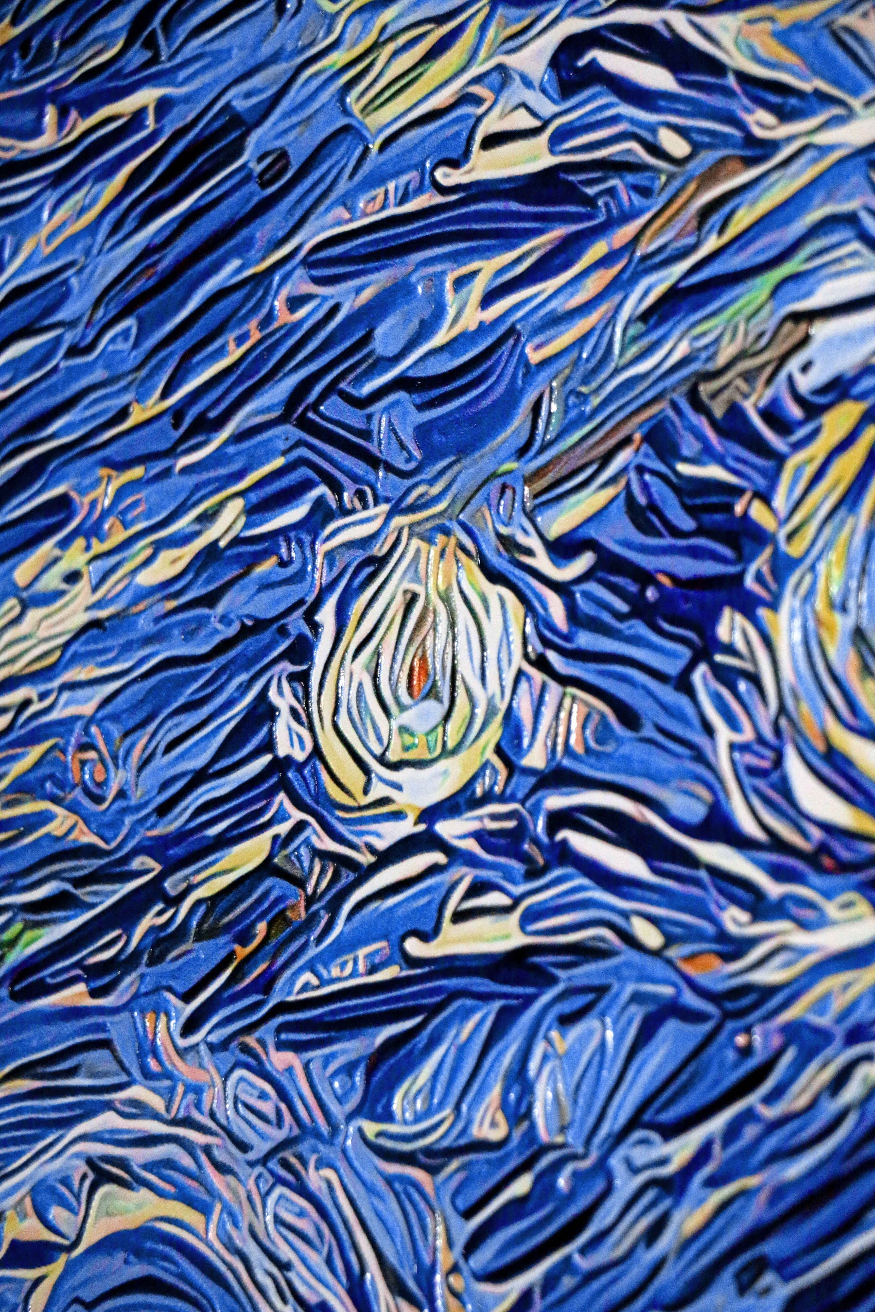 Celestial Touch of Creation — 3D Haptic Embossed High-Gloss Luxury Wall Art