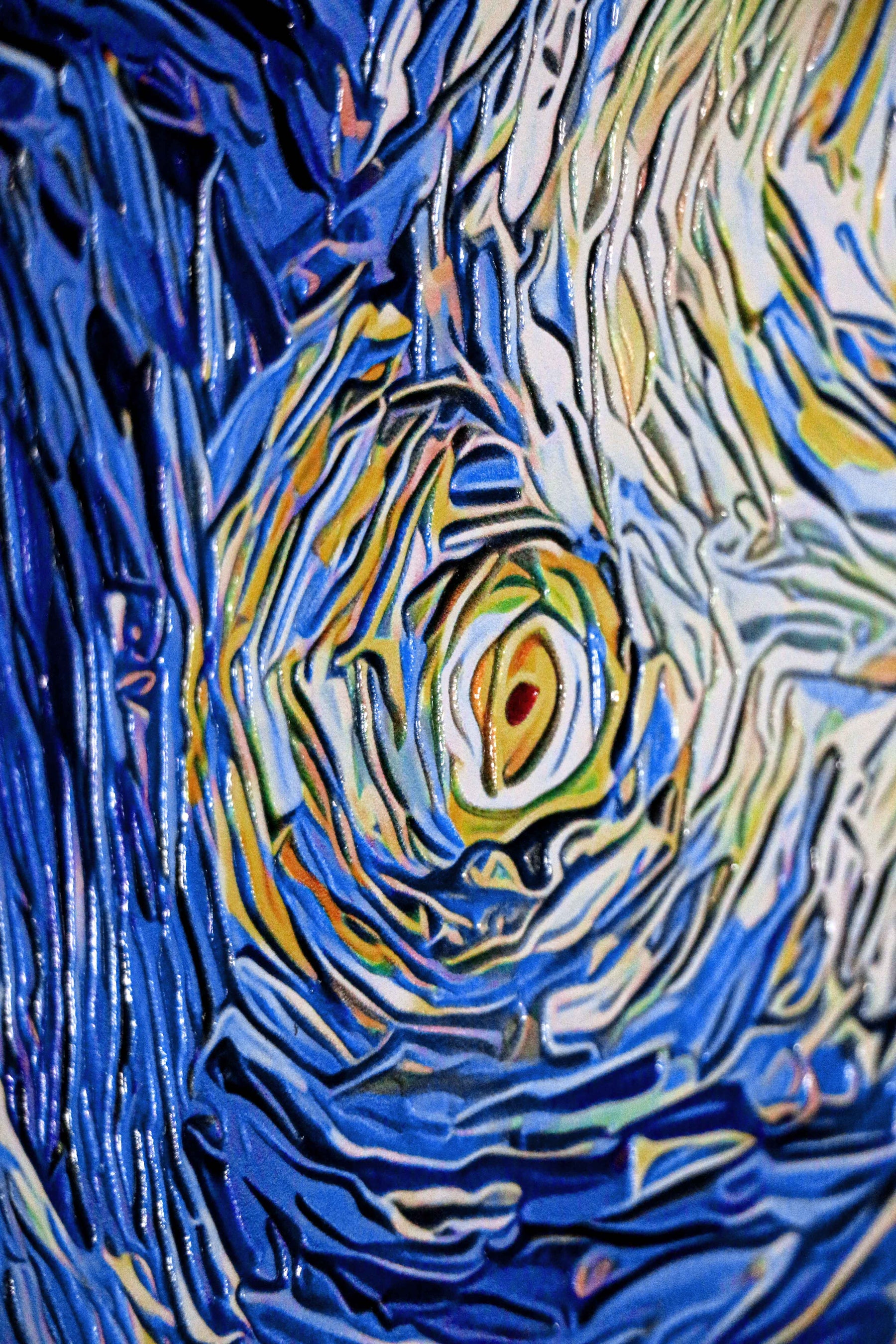 Celestial Touch of Creation — 3D Haptic Embossed High-Gloss Luxury Wall Art