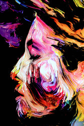 Chromatic Soul Radiance — 3D Haptic Embossed High-Gloss Luxury Wall Art