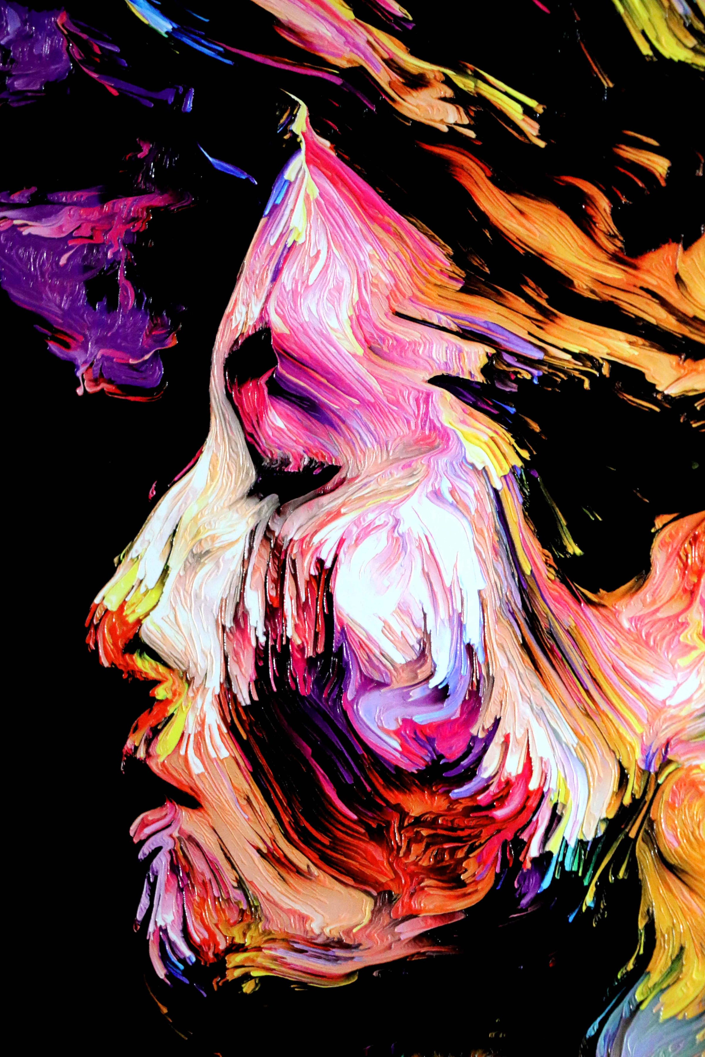 Chromatic Soul Radiance — 3D Haptic Embossed High-Gloss Luxury Wall Art