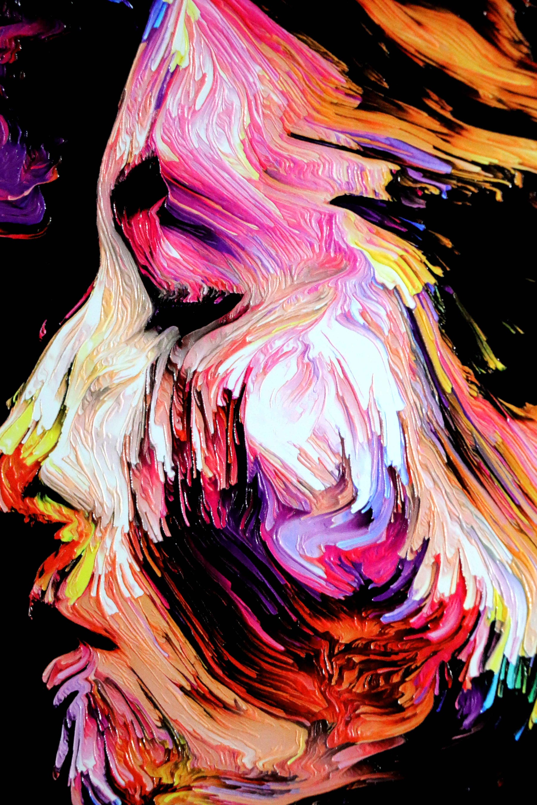 Chromatic Soul Radiance — 3D Haptic Embossed High-Gloss Luxury Wall Art