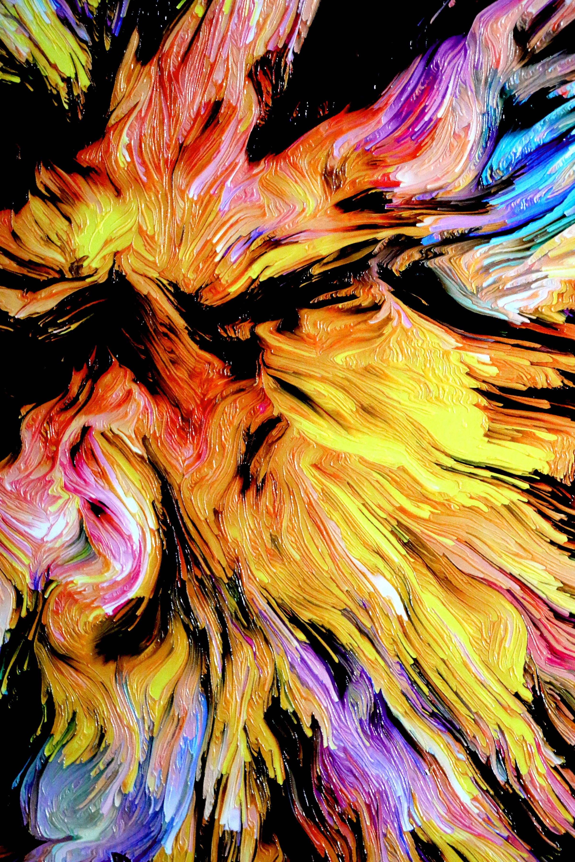 Chromatic Soul Radiance — 3D Haptic Embossed High-Gloss Luxury Wall Art