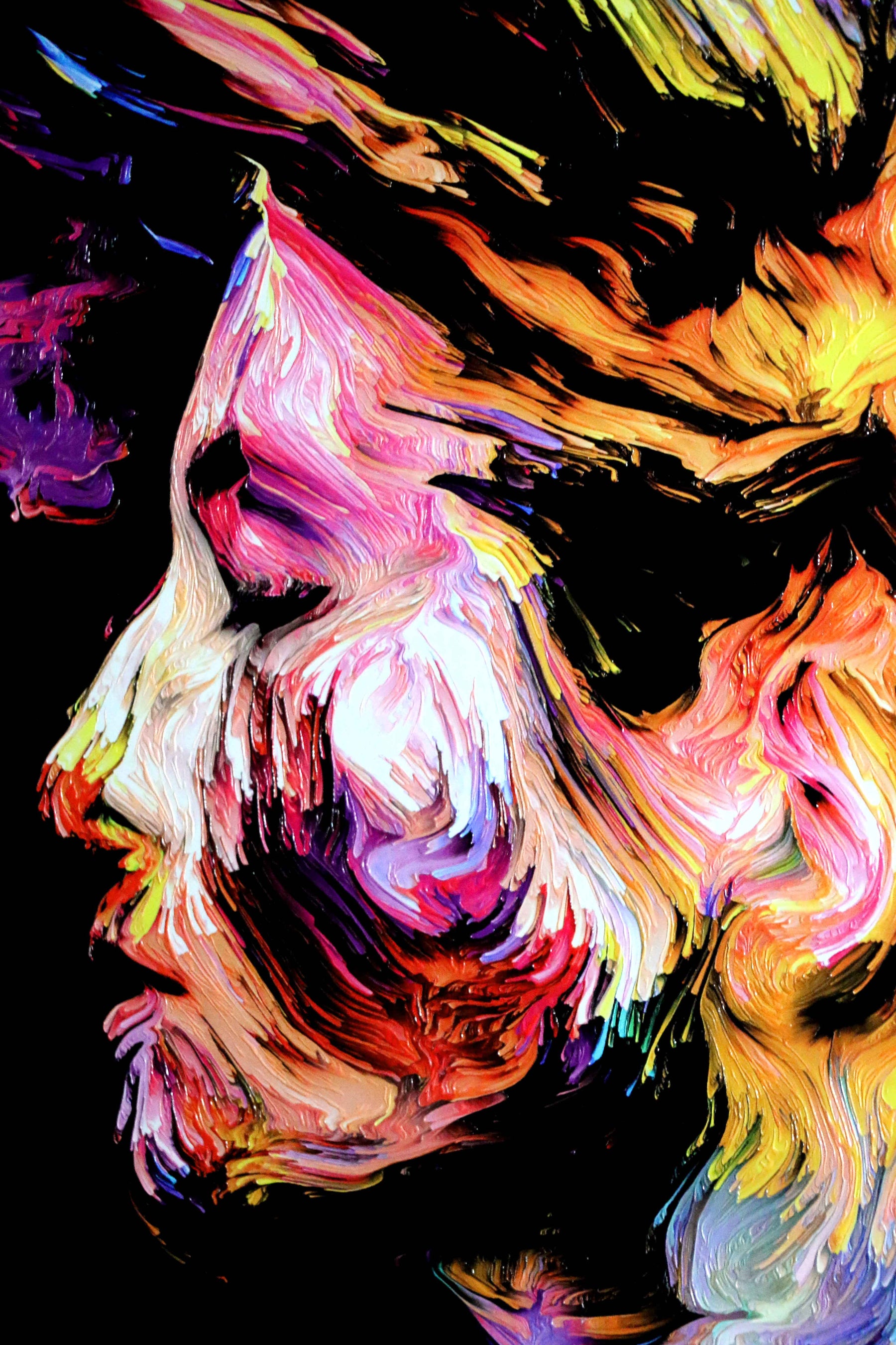 Chromatic Soul Radiance — 3D Haptic Embossed High-Gloss Luxury Wall Art