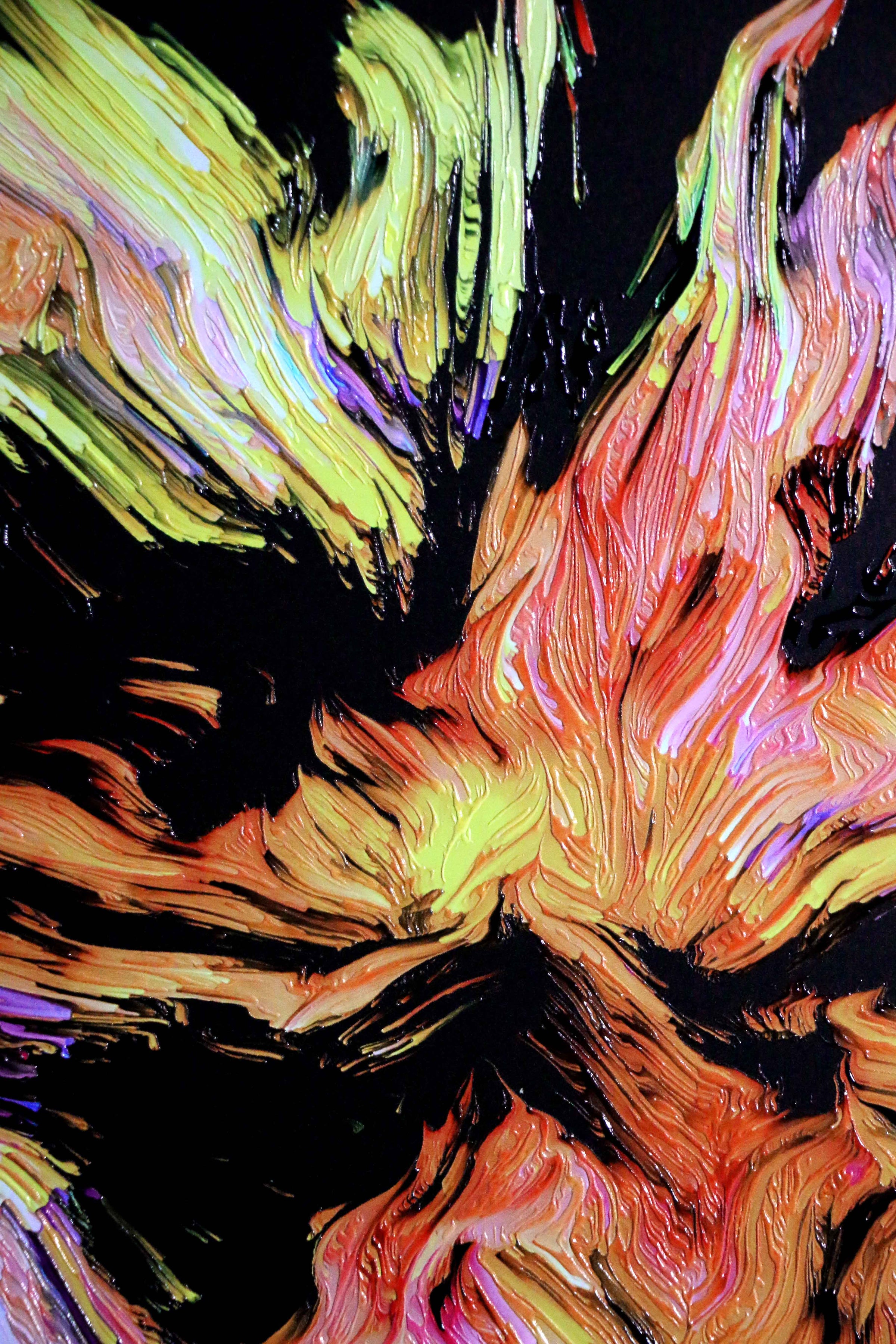 Chromatic Soul Radiance — 3D Haptic Embossed High-Gloss Luxury Wall Art