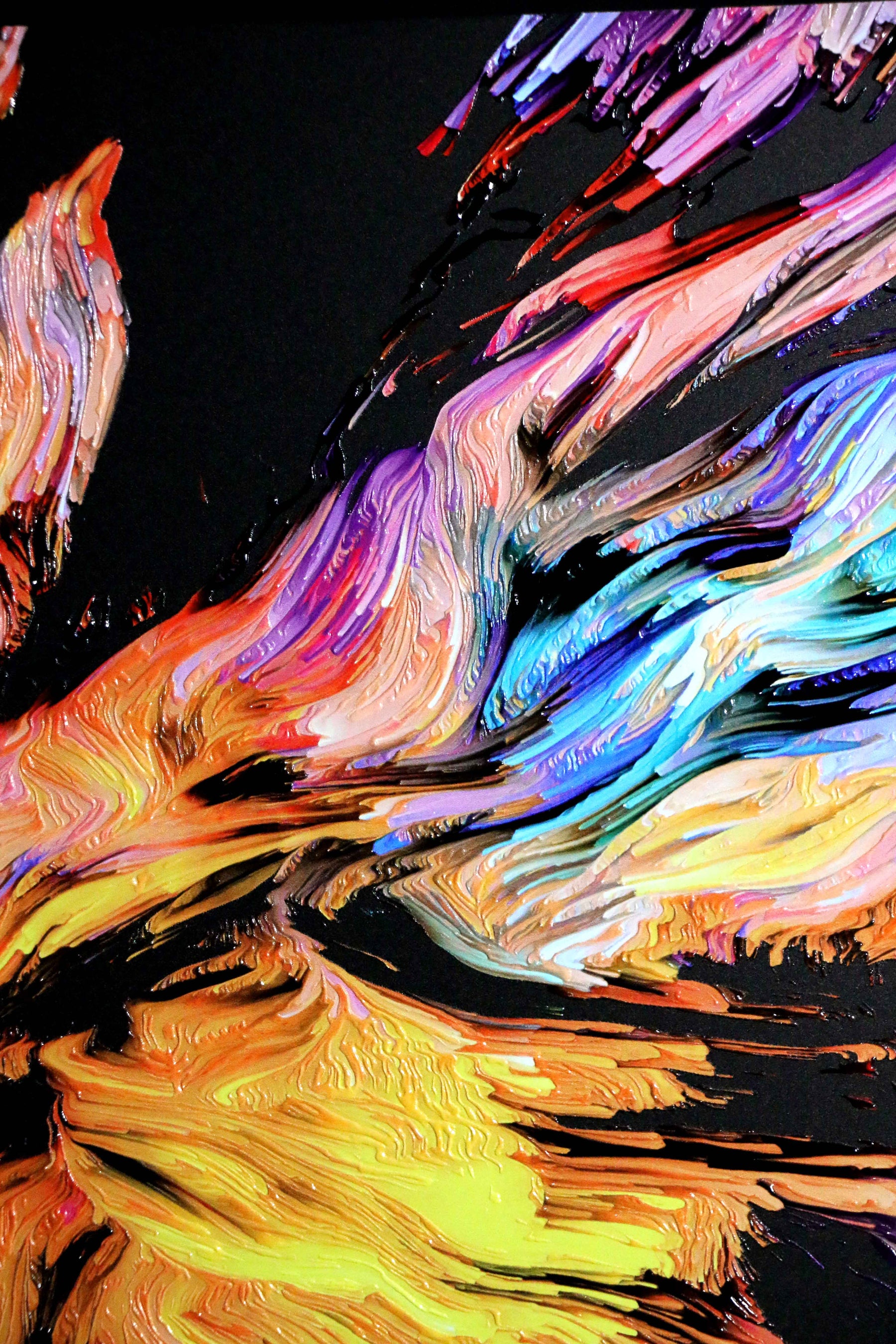 Chromatic Soul Radiance — 3D Haptic Embossed High-Gloss Luxury Wall Art