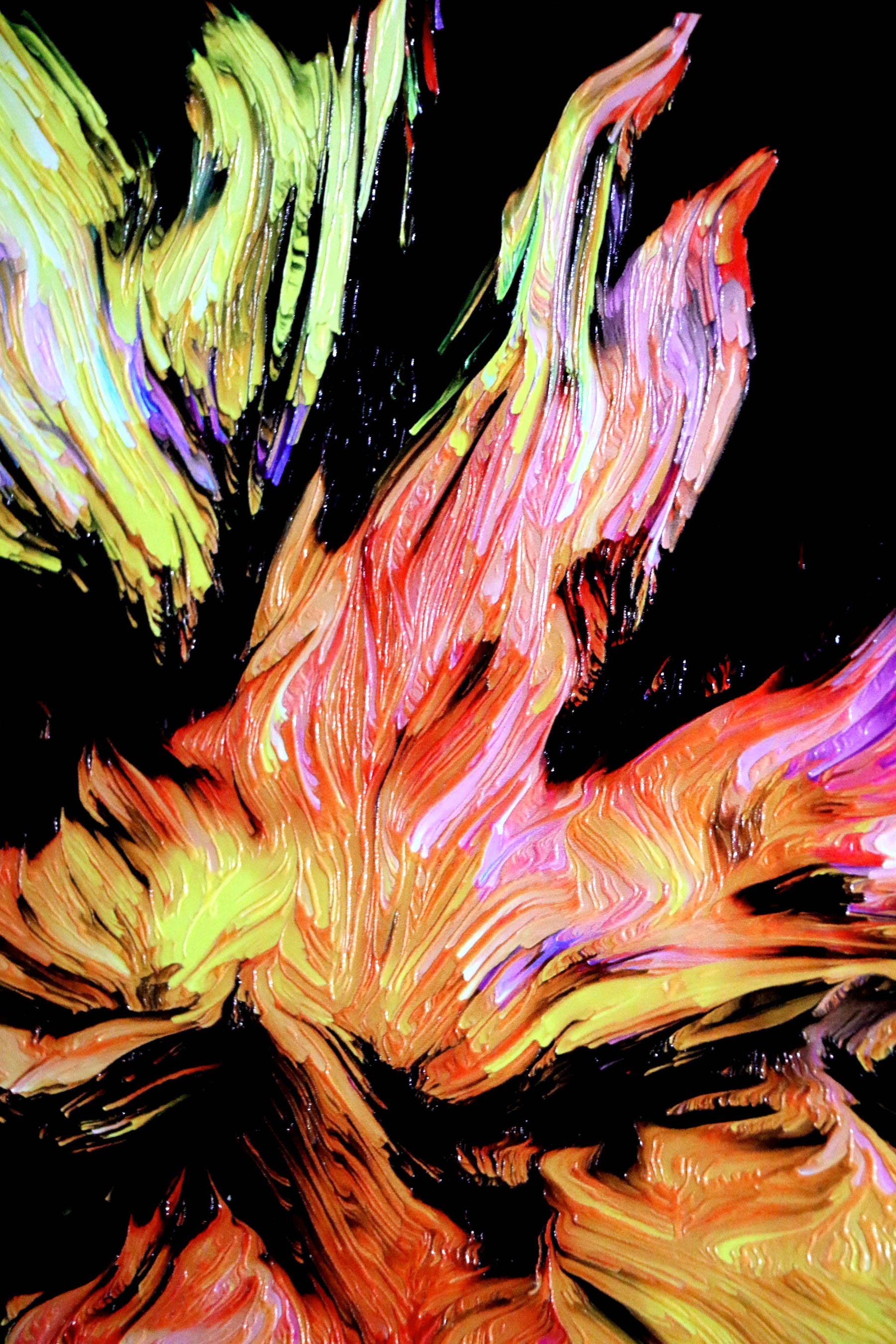 Chromatic Soul Radiance — 3D Haptic Embossed High-Gloss Luxury Wall Art