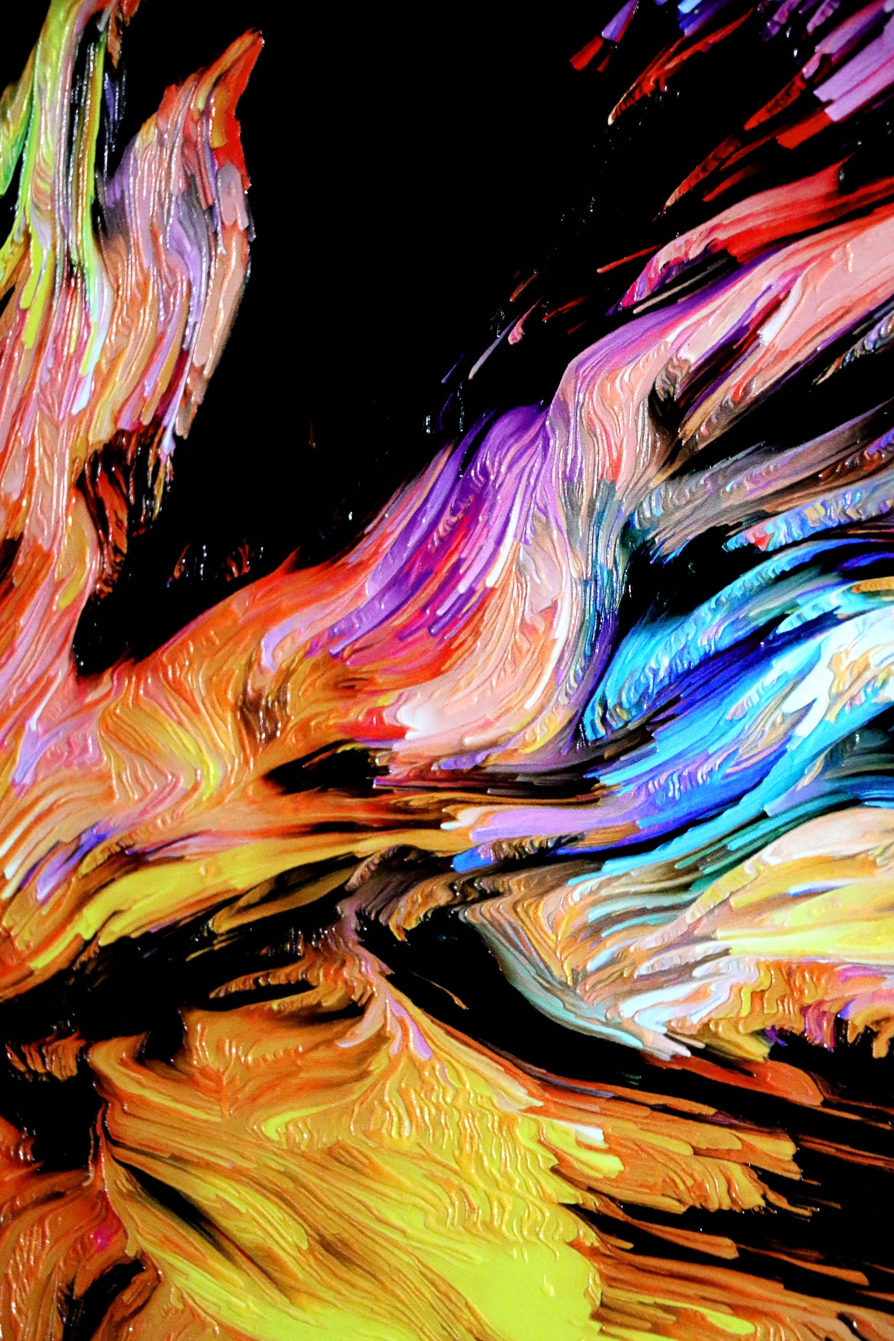 Chromatic Soul Radiance — 3D Haptic Embossed High-Gloss Luxury Wall Art