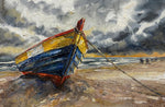 Weathered Shoreline Sentinel — 3D Haptic Embossed High-Gloss Luxury Wall Art