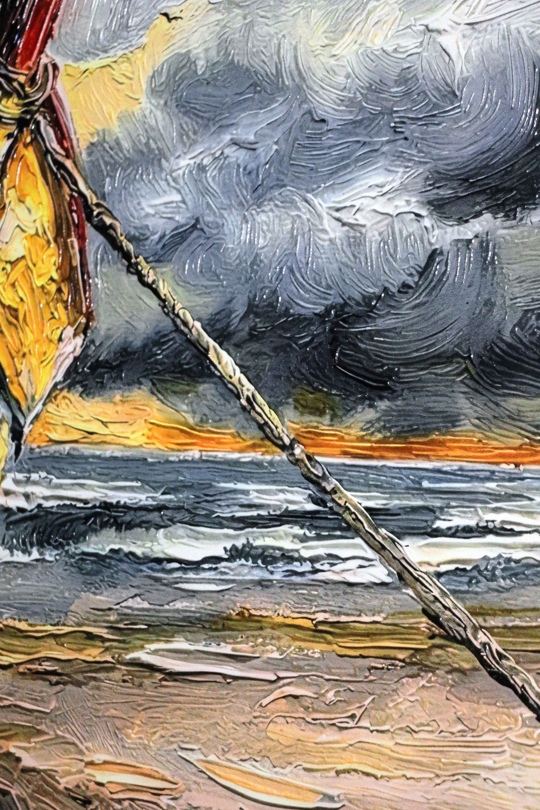 Weathered Shoreline Sentinel — 3D Haptic Embossed High-Gloss Luxury Wall Art