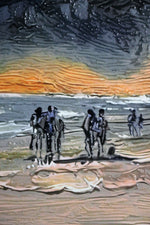 Weathered Shoreline Sentinel — 3D Haptic Embossed High-Gloss Luxury Wall Art