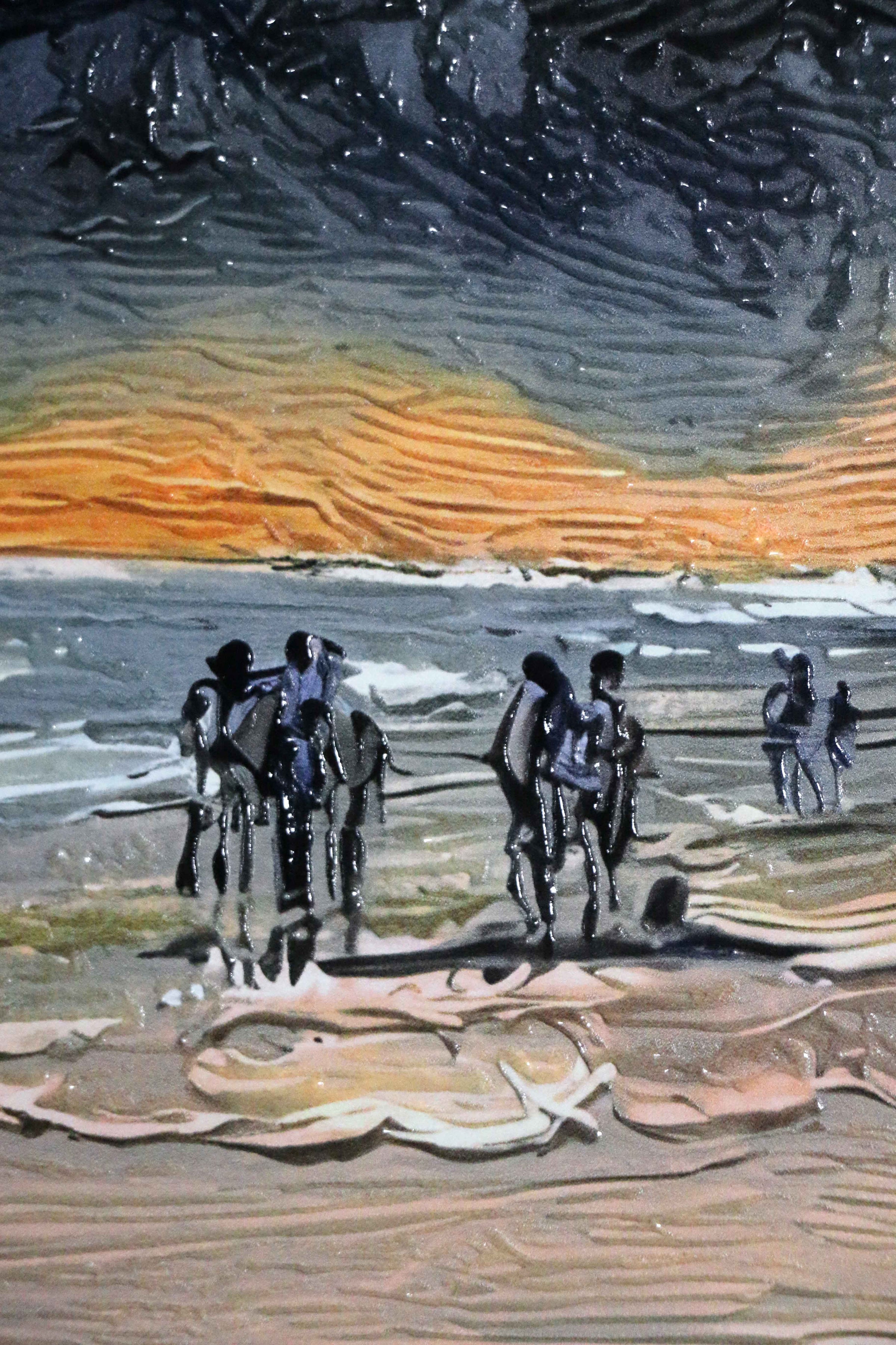 Weathered Shoreline Sentinel — 3D Haptic Embossed High-Gloss Luxury Wall Art