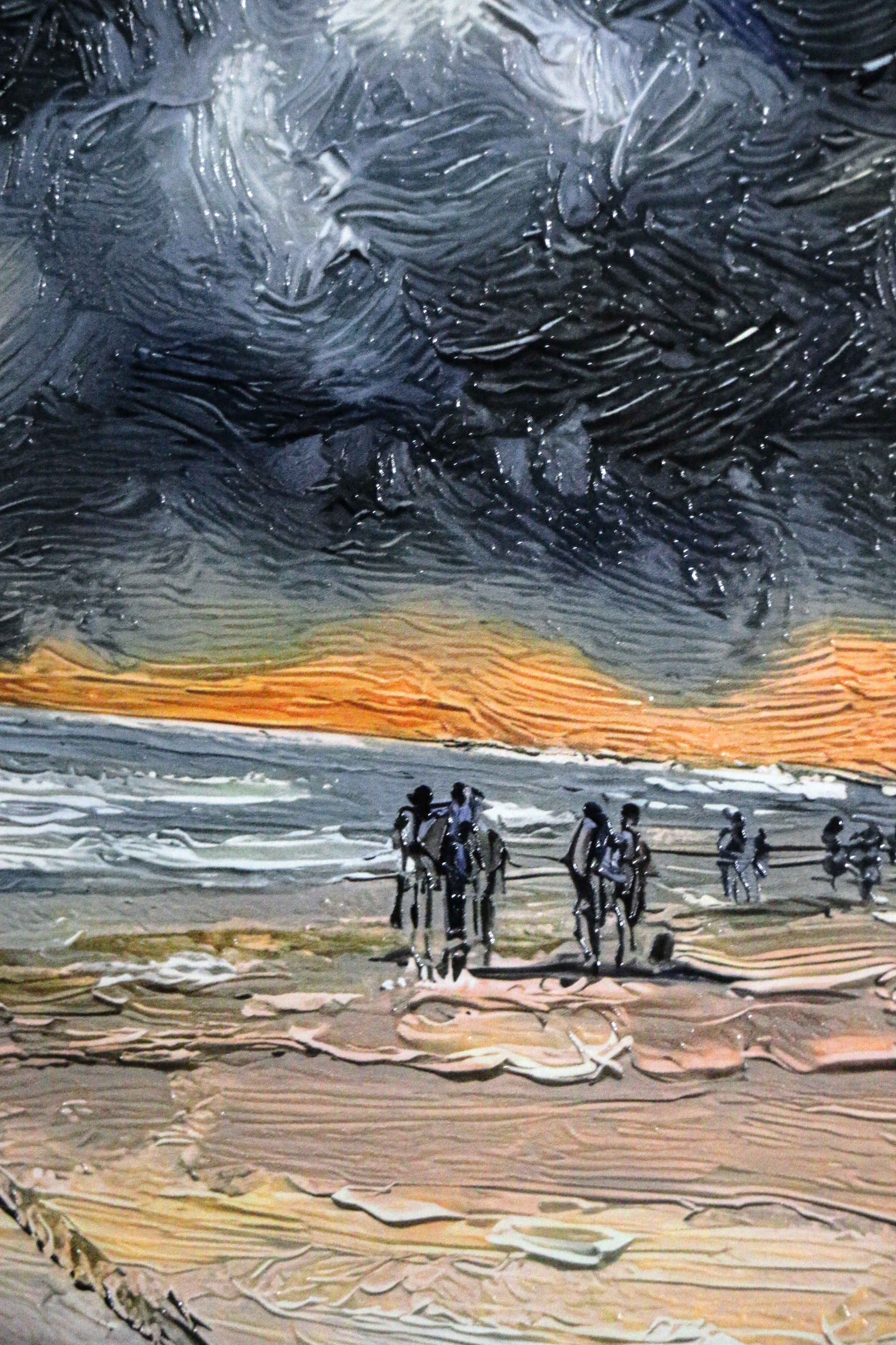 Weathered Shoreline Sentinel — 3D Haptic Embossed High-Gloss Luxury Wall Art