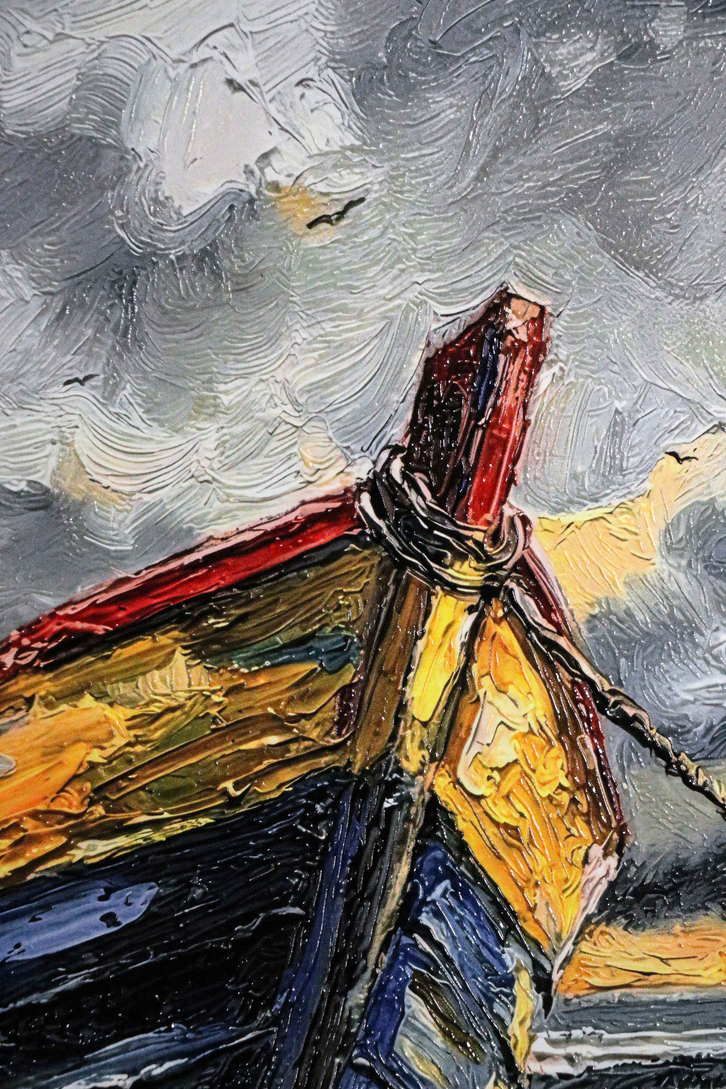 Weathered Shoreline Sentinel — 3D Haptic Embossed High-Gloss Luxury Wall Art