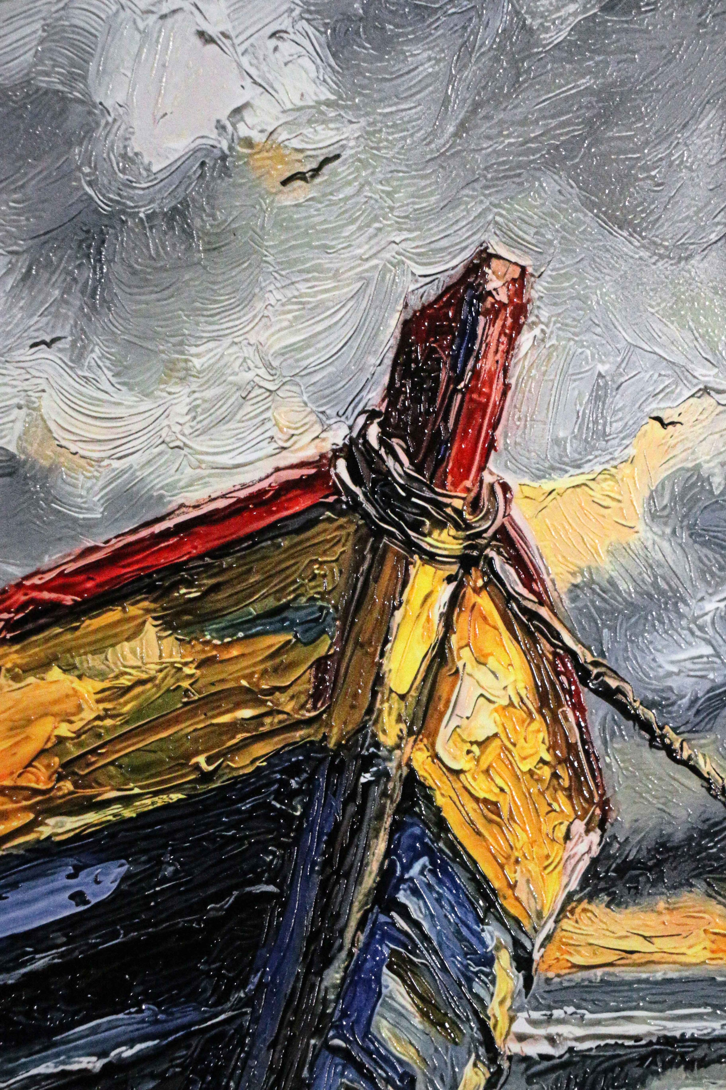 Weathered Shoreline Sentinel — 3D Haptic Embossed High-Gloss Luxury Wall Art