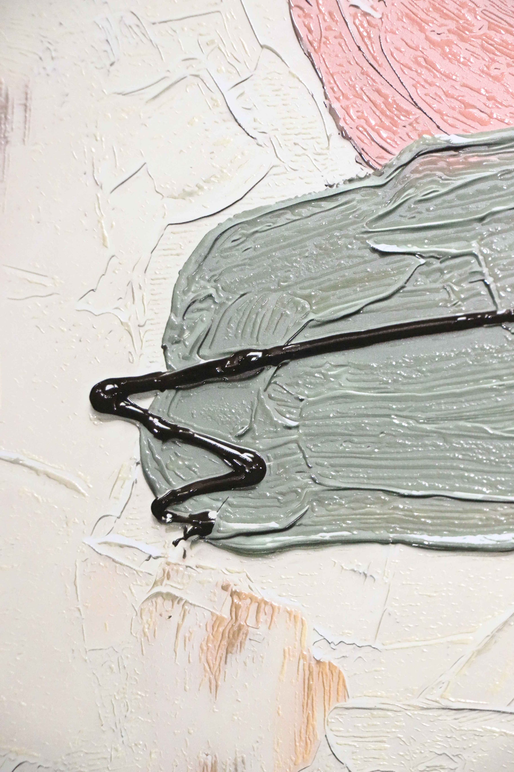 Mocha & Rose Abstract Stack — 3D Haptic Embossed High-Gloss Luxury Wall Art