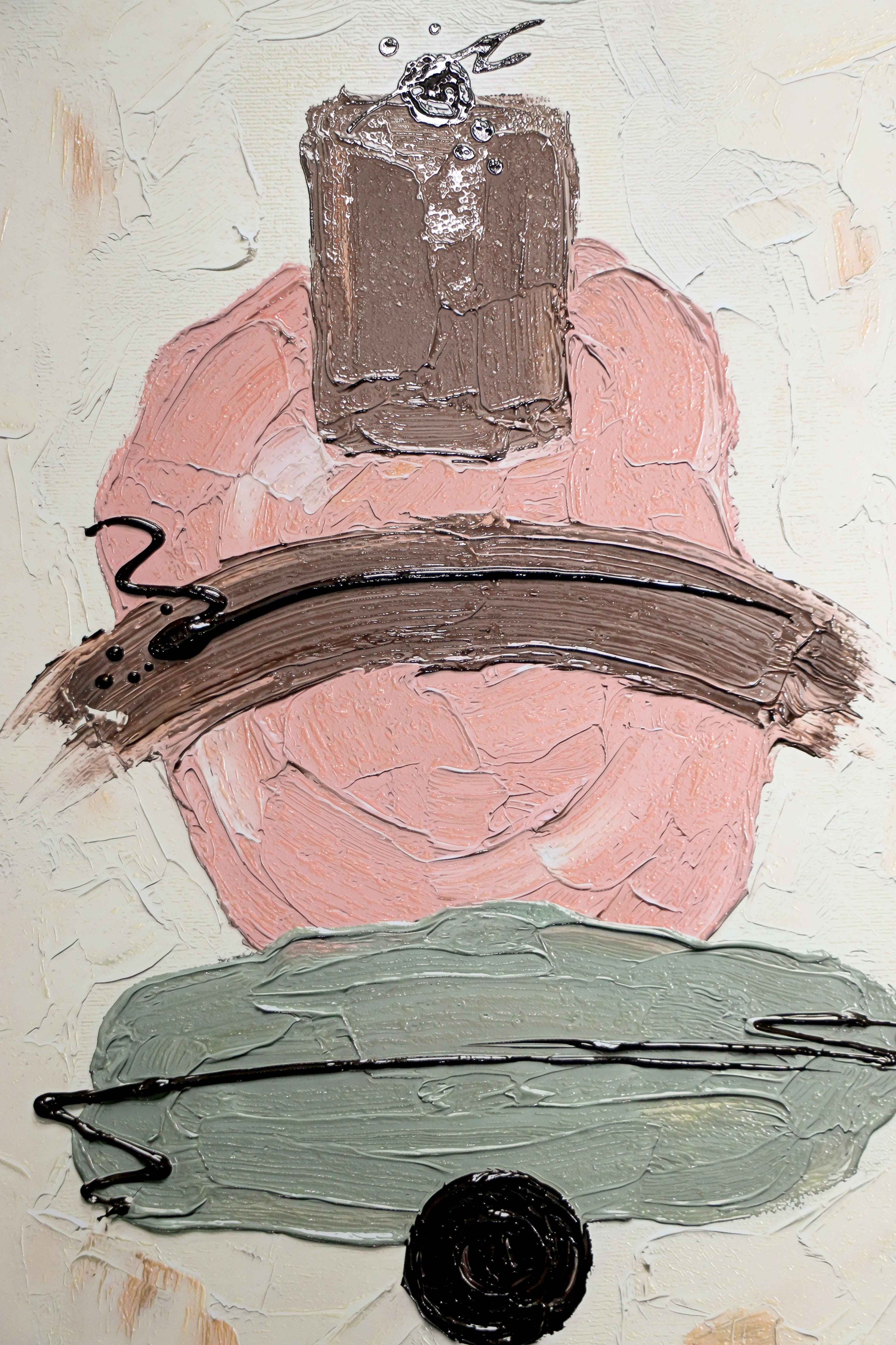 Mocha & Rose Abstract Stack — 3D Haptic Embossed High-Gloss Luxury Wall Art