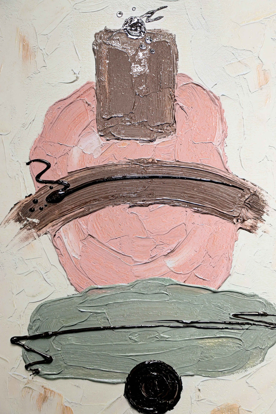 Mocha & Rose Abstract Stack — 3D Haptic Embossed High-Gloss Luxury Wall Art