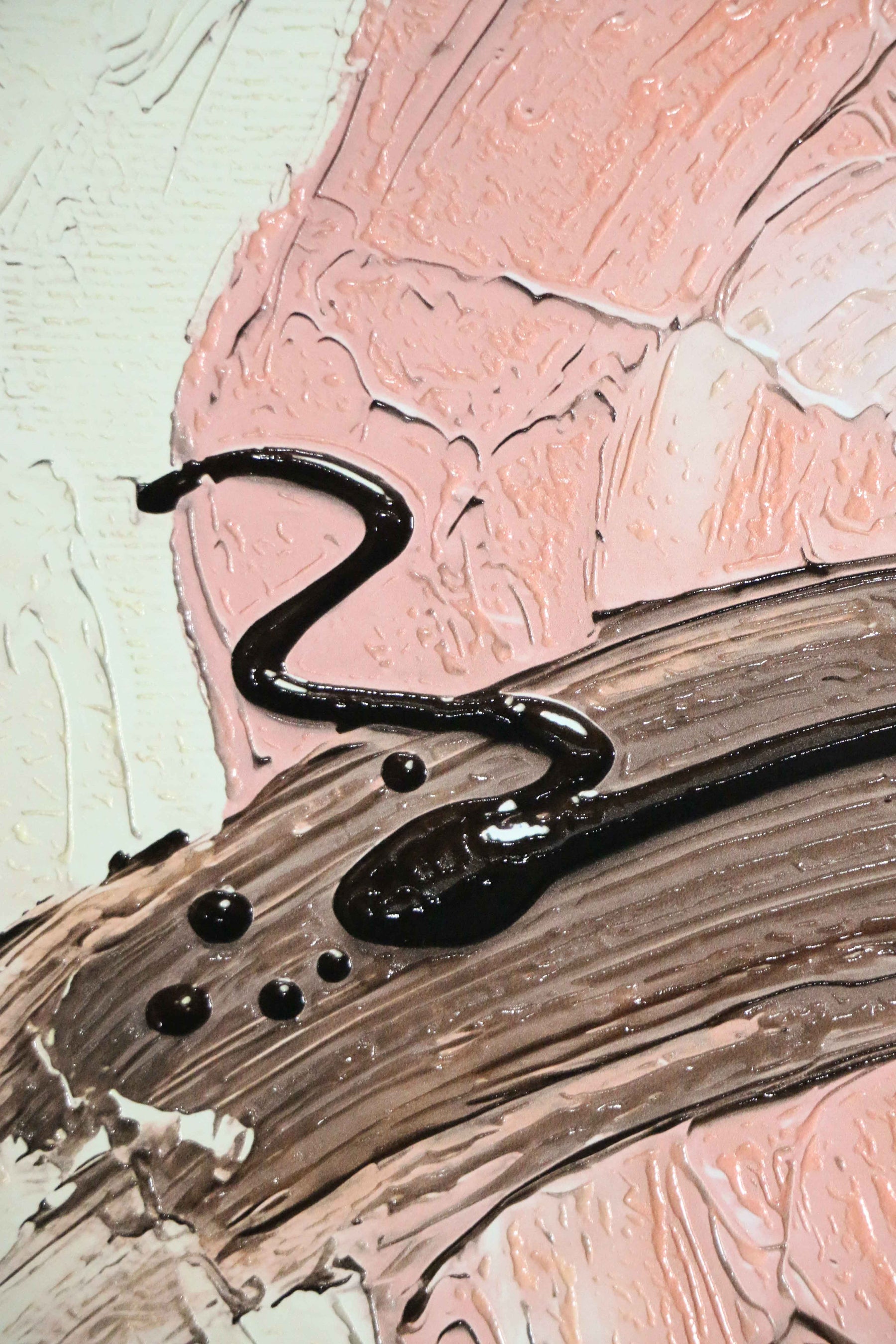 Mocha & Rose Abstract Stack — 3D Haptic Embossed High-Gloss Luxury Wall Art