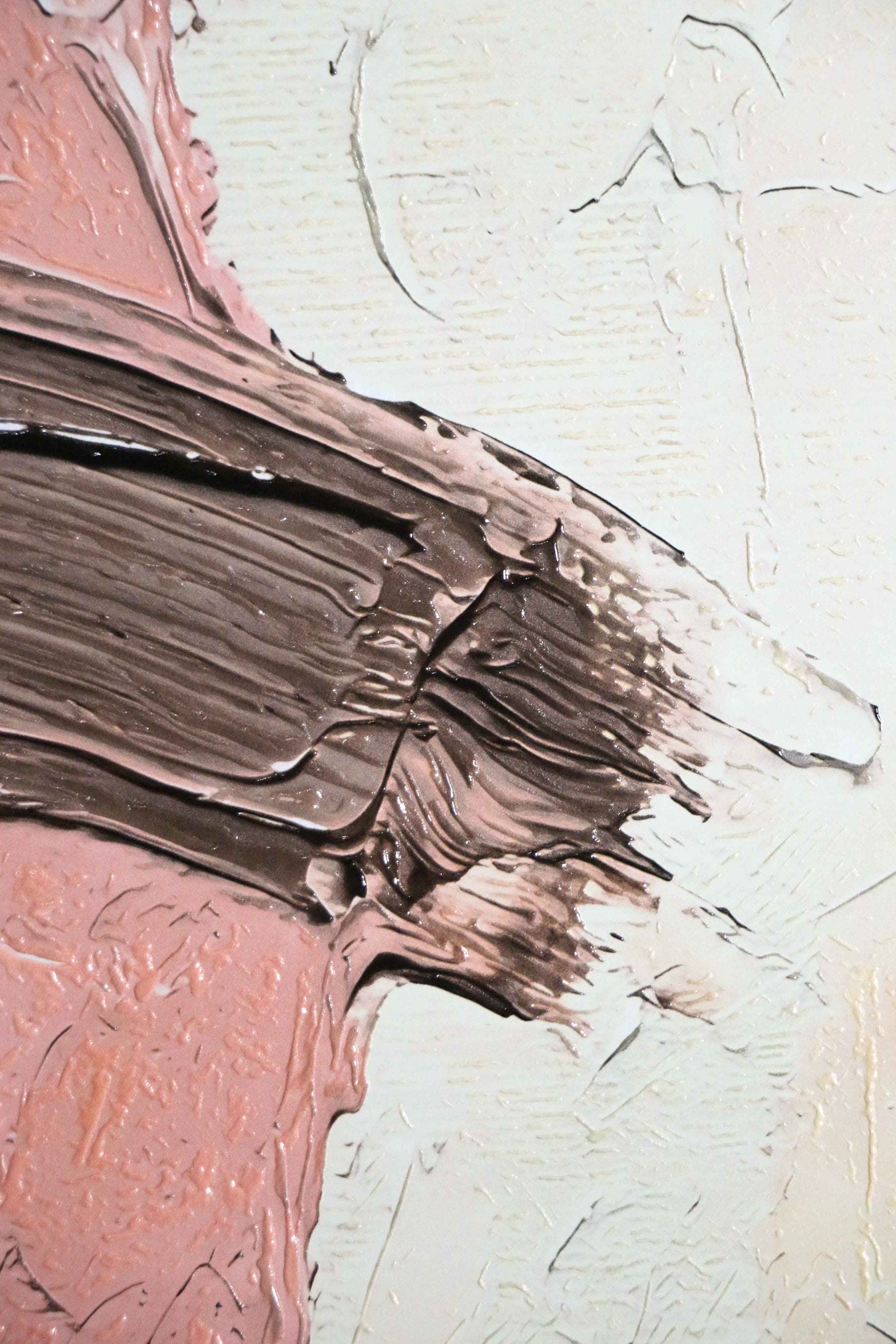 Mocha & Rose Abstract Stack — 3D Haptic Embossed High-Gloss Luxury Wall Art