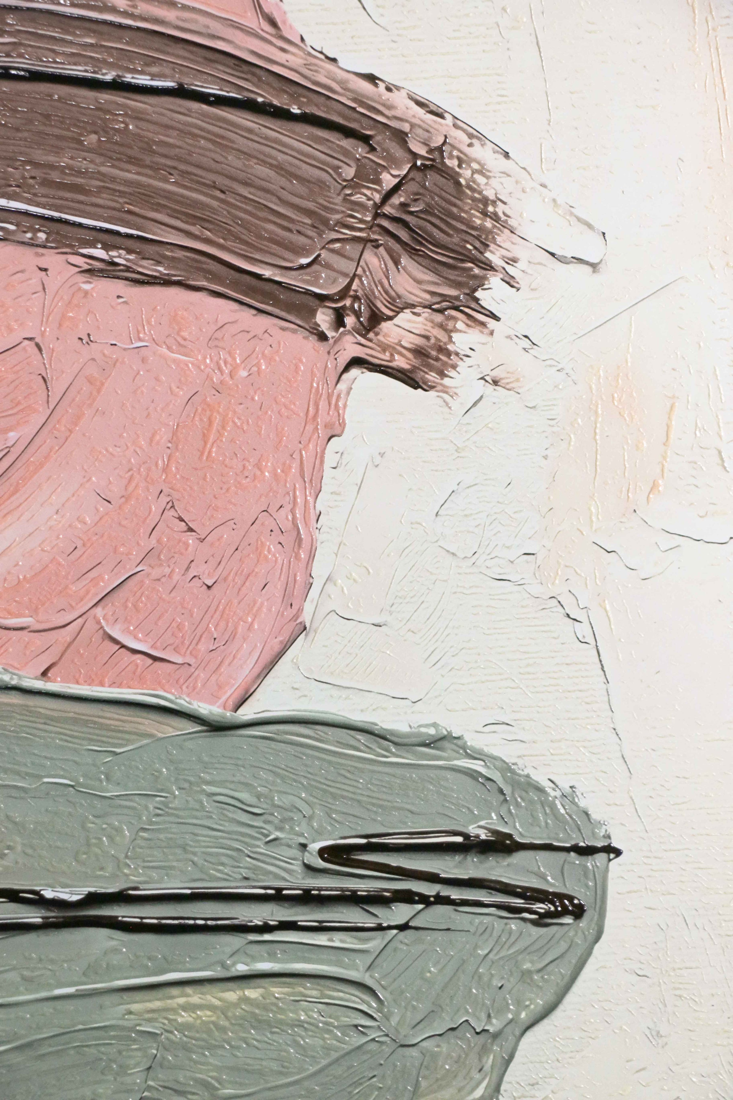 Mocha & Rose Abstract Stack — 3D Haptic Embossed High-Gloss Luxury Wall Art