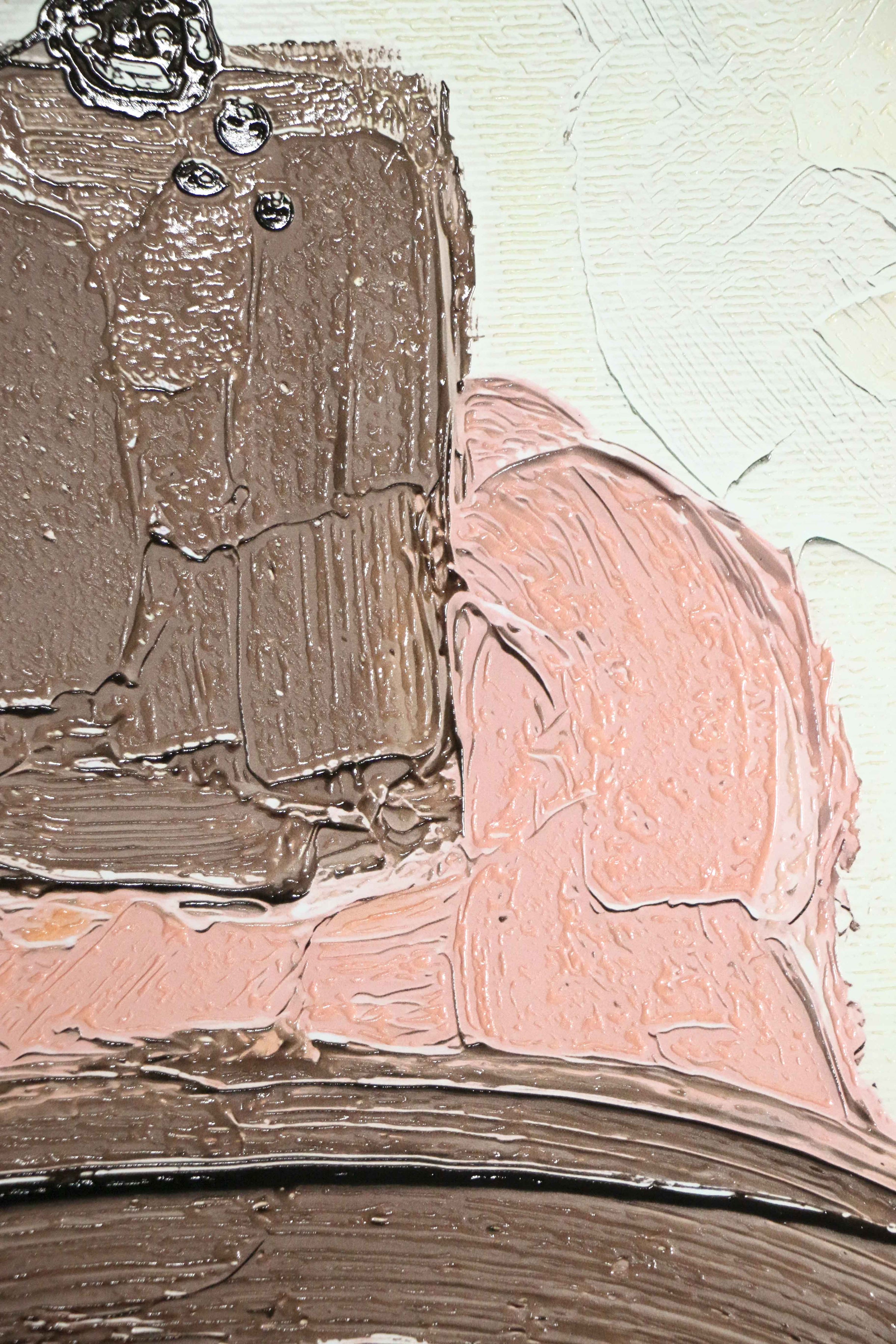 Mocha & Rose Abstract Stack — 3D Haptic Embossed High-Gloss Luxury Wall Art