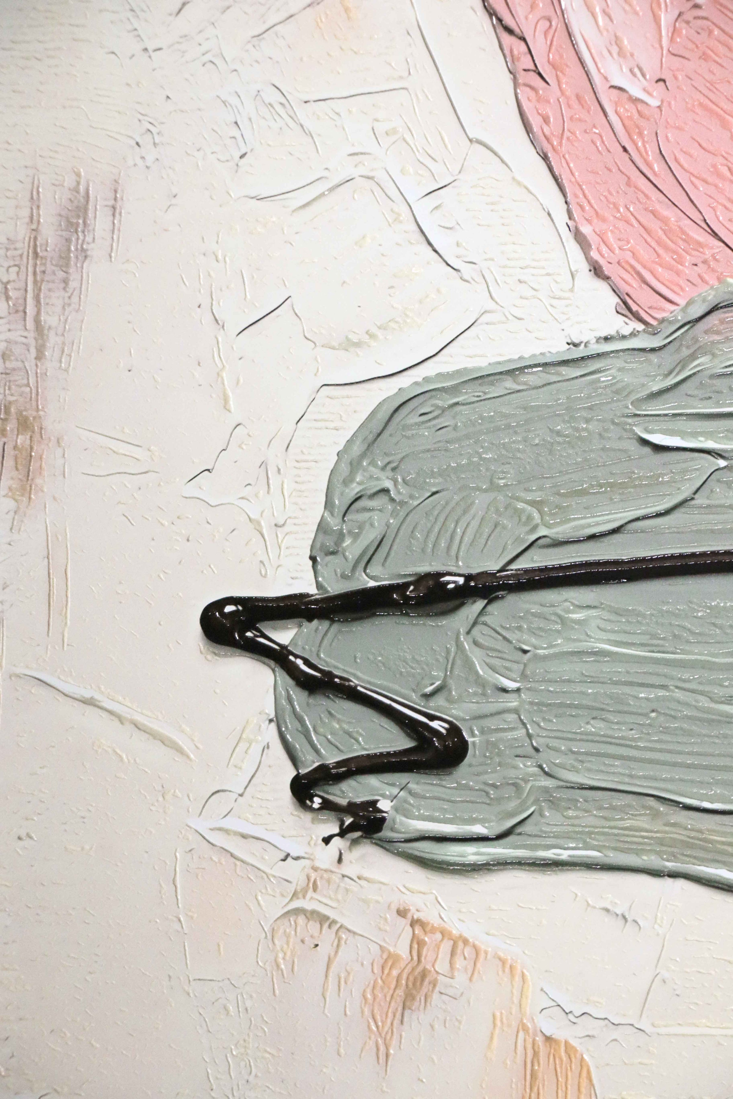 Mocha & Rose Abstract Stack — 3D Haptic Embossed High-Gloss Luxury Wall Art