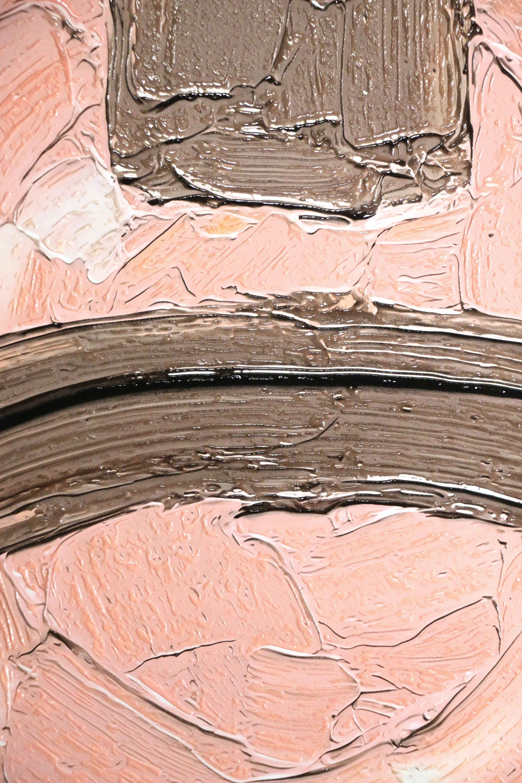 Mocha & Rose Abstract Stack — 3D Haptic Embossed High-Gloss Luxury Wall Art