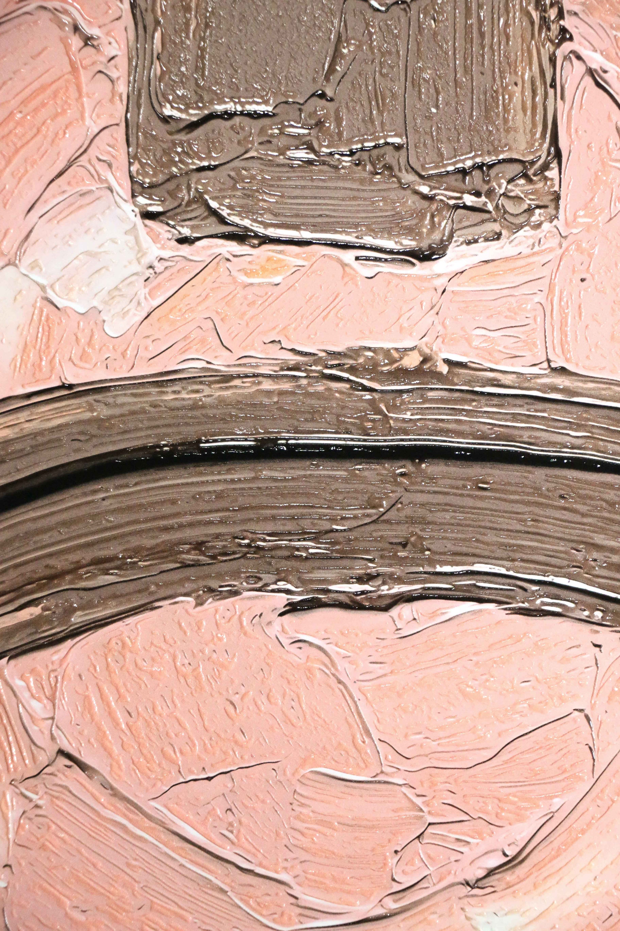 Mocha & Rose Abstract Stack — 3D Haptic Embossed High-Gloss Luxury Wall Art