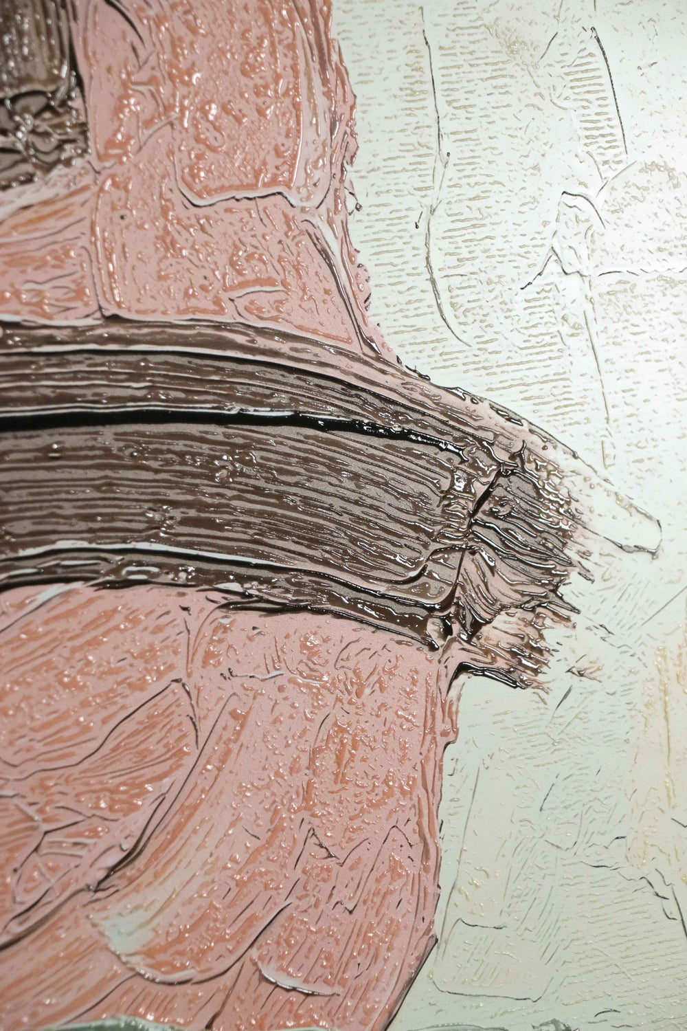 Mocha & Rose Abstract Stack — 3D Haptic Embossed High-Gloss Luxury Wall Art