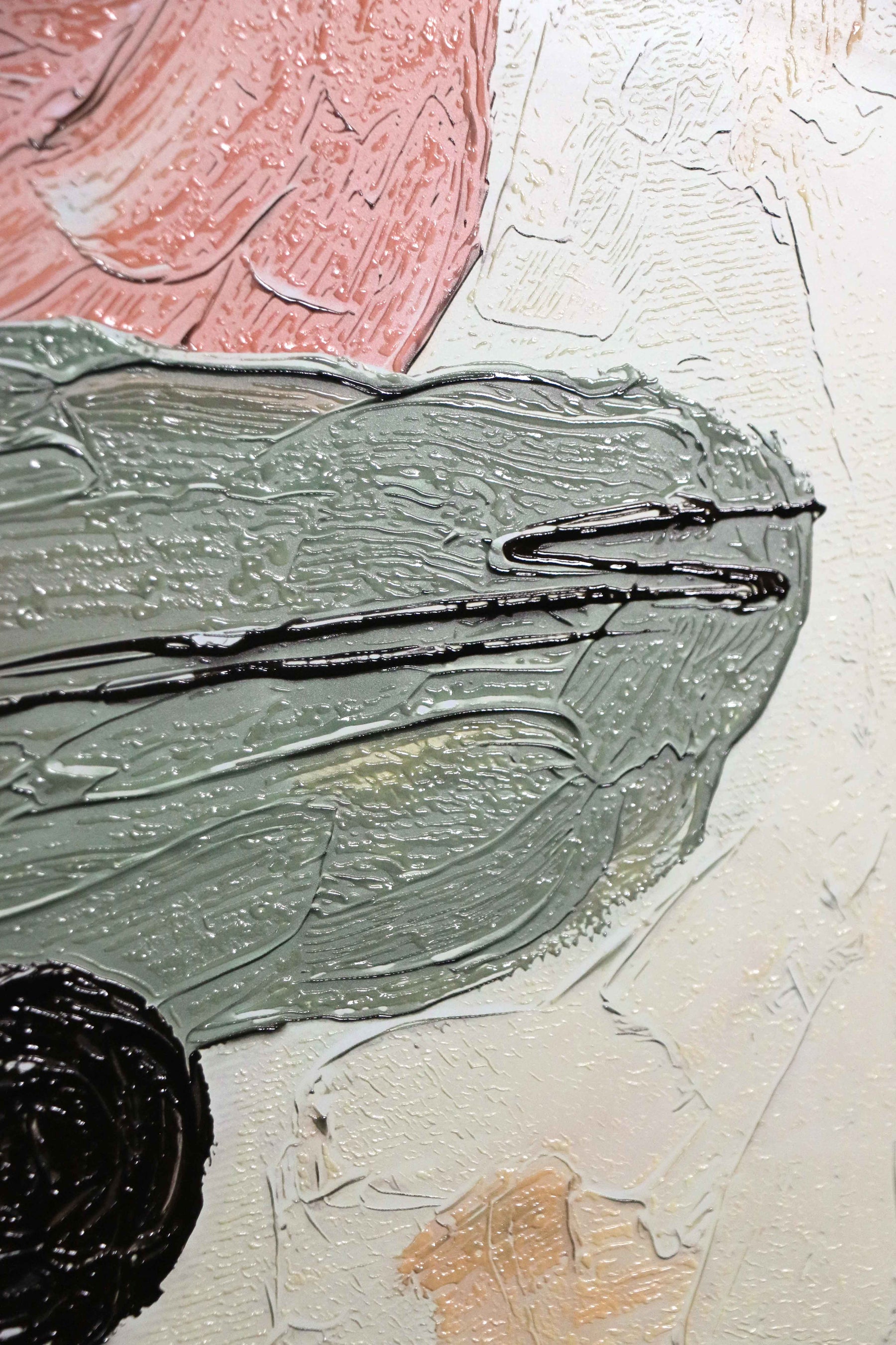 Mocha & Rose Abstract Stack — 3D Haptic Embossed High-Gloss Luxury Wall Art