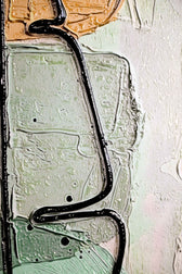 Follaje abstracto salvia y pétalo — Arte mural de lujo 3D háptico en relieve de alto brillo