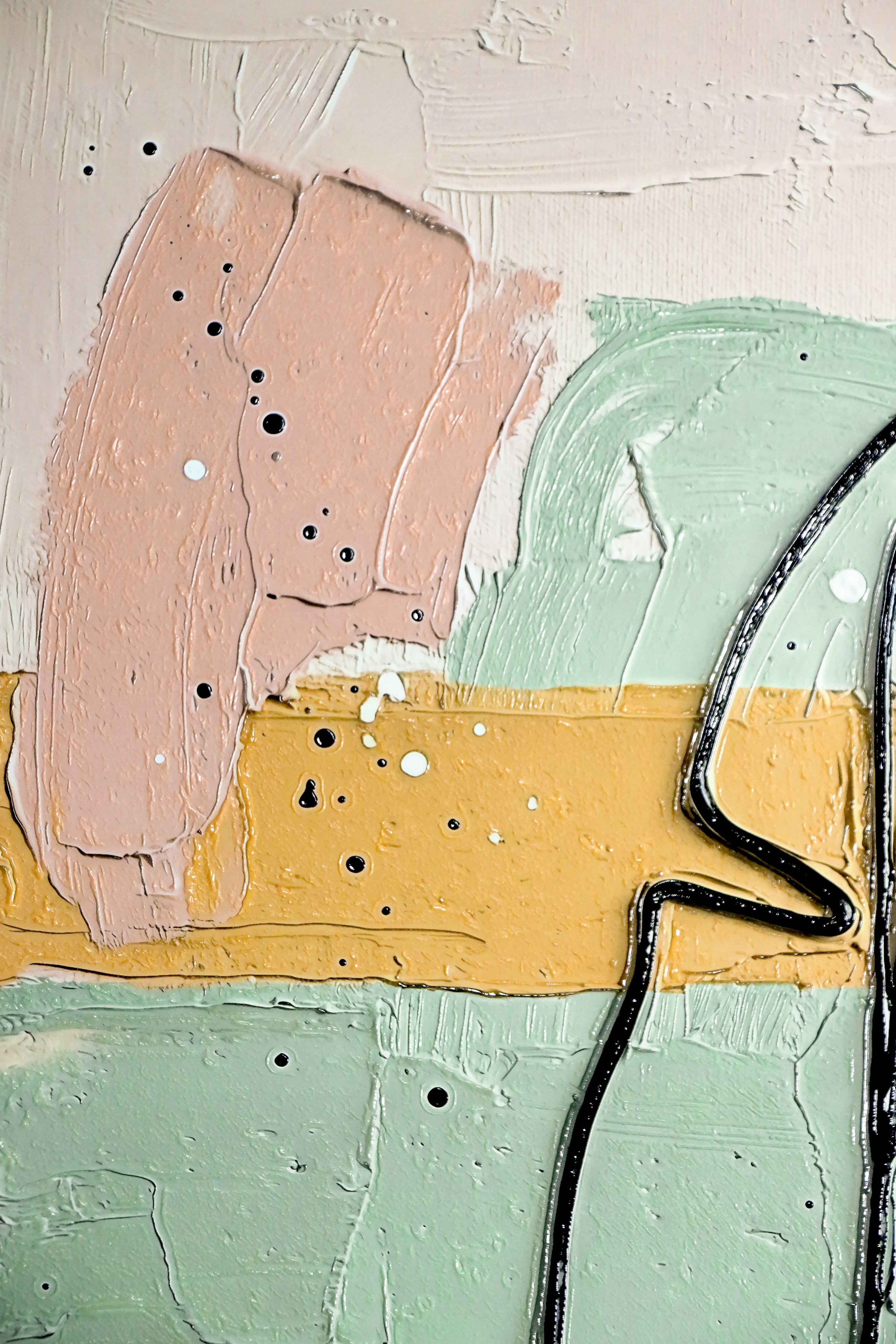 Sage & Petal Abstract Foliage — 3D Haptic Embossed High-Gloss Luxury Wall Art