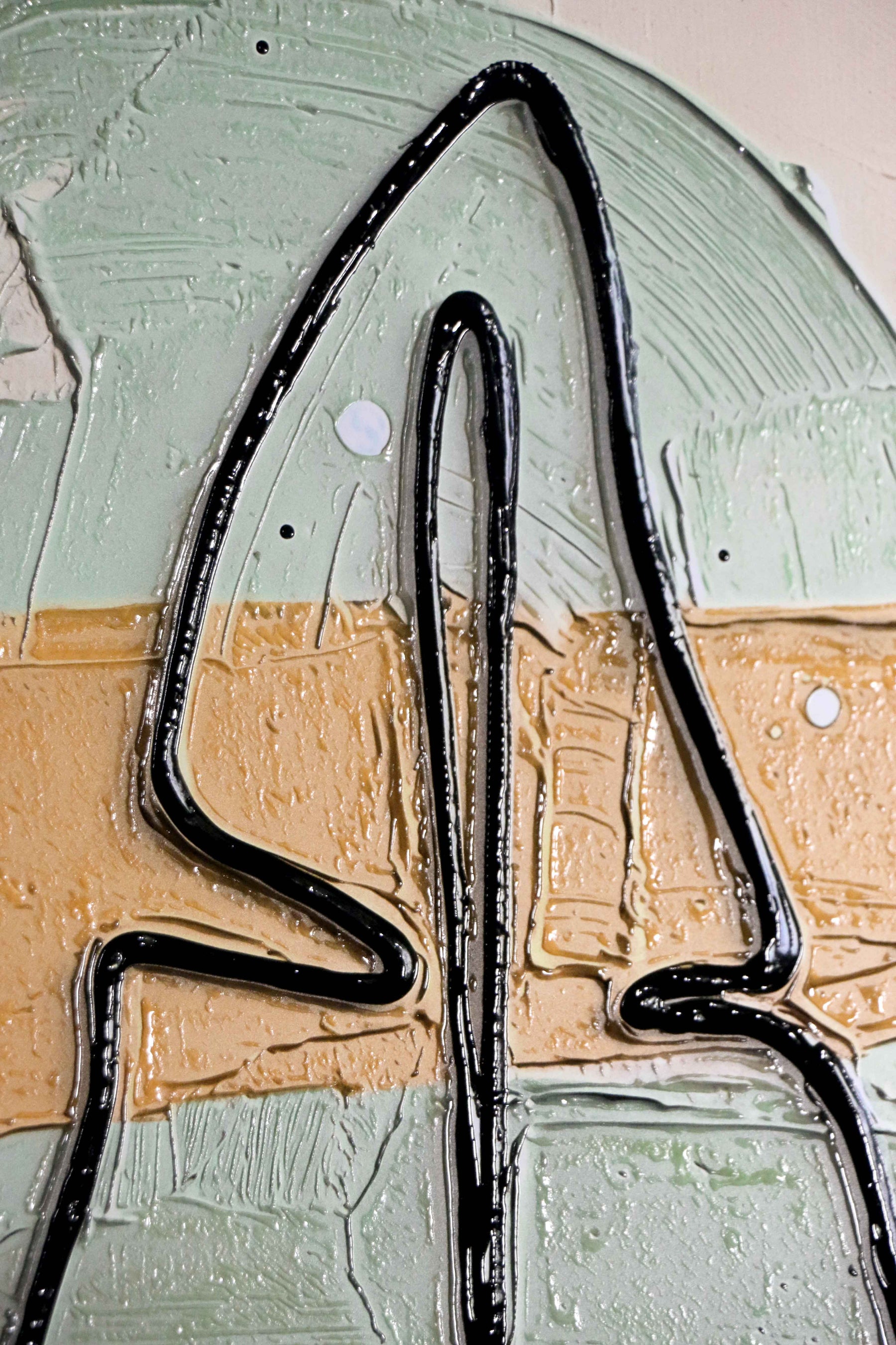 Sage & Petal Abstract Foliage — 3D Haptic Embossed High-Gloss Luxury Wall Art