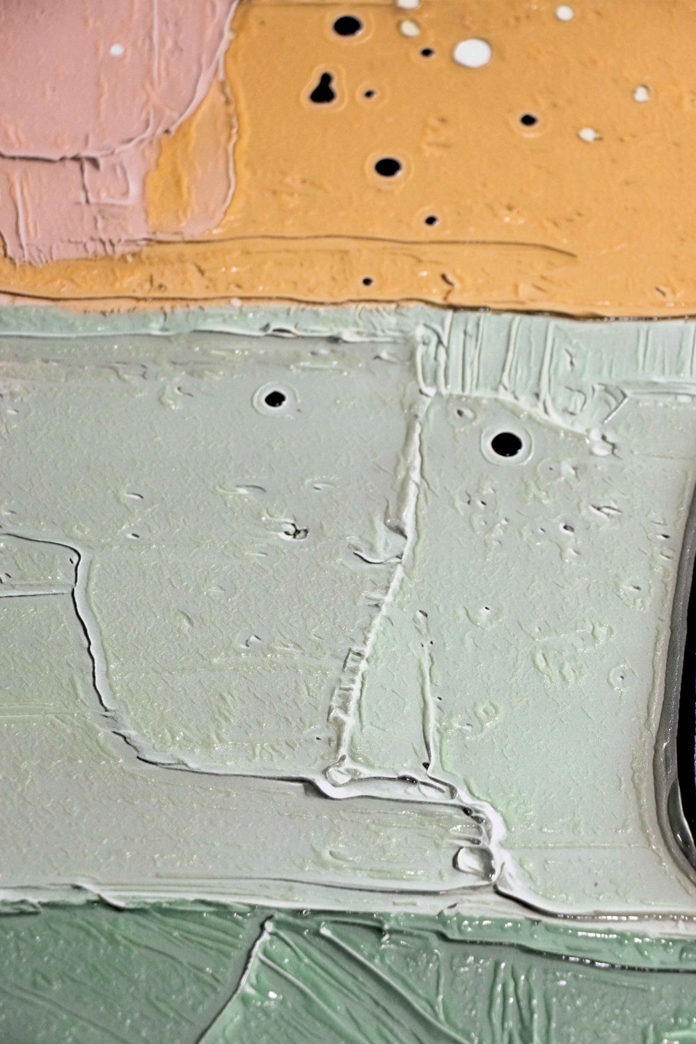 Follaje abstracto salvia y pétalo — Arte mural de lujo 3D háptico en relieve de alto brillo