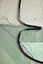 Follaje abstracto salvia y pétalo — Arte mural de lujo 3D háptico en relieve de alto brillo