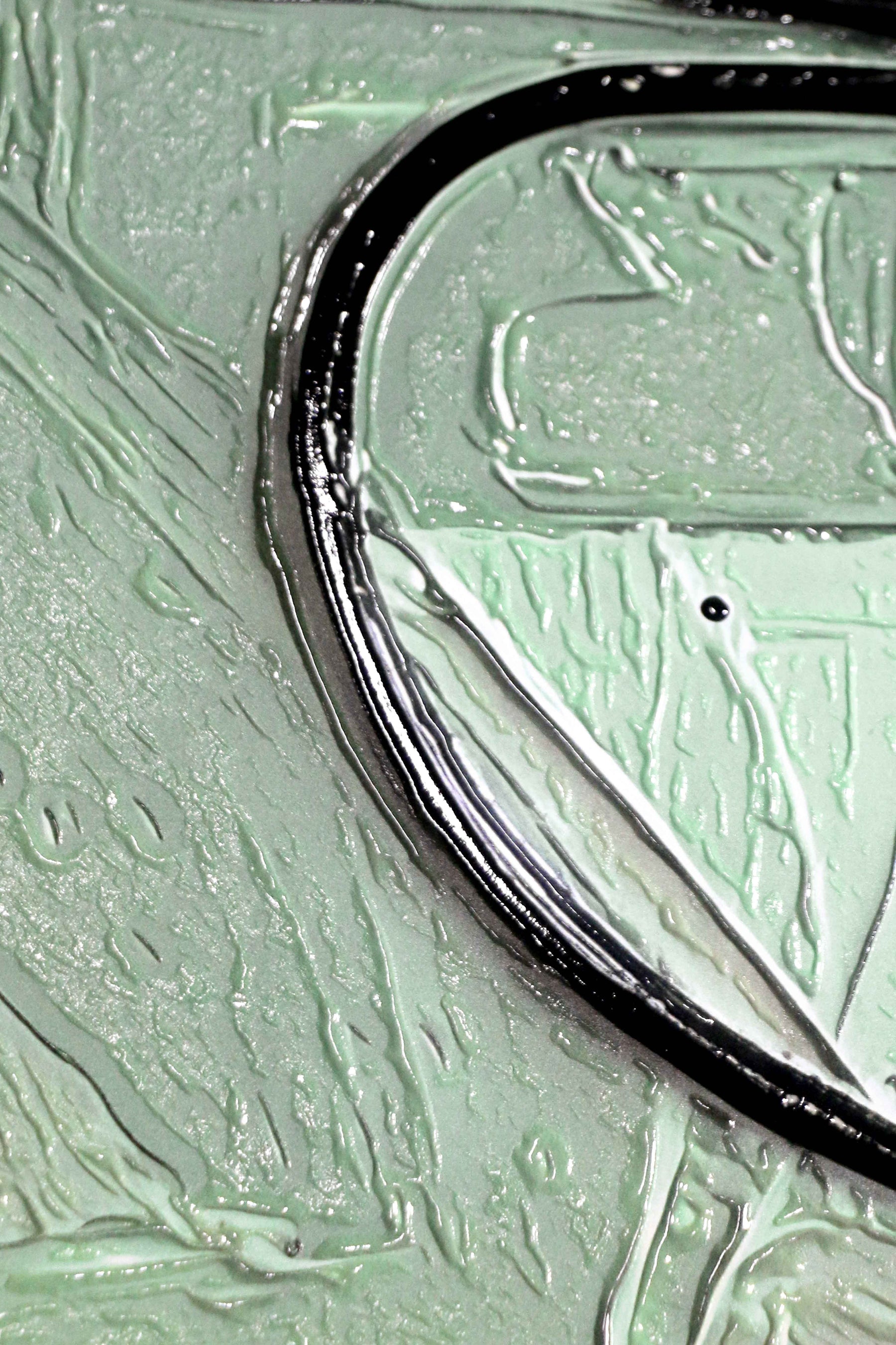 Sage & Petal Abstract Foliage — 3D Haptic Embossed High-Gloss Luxury Wall Art