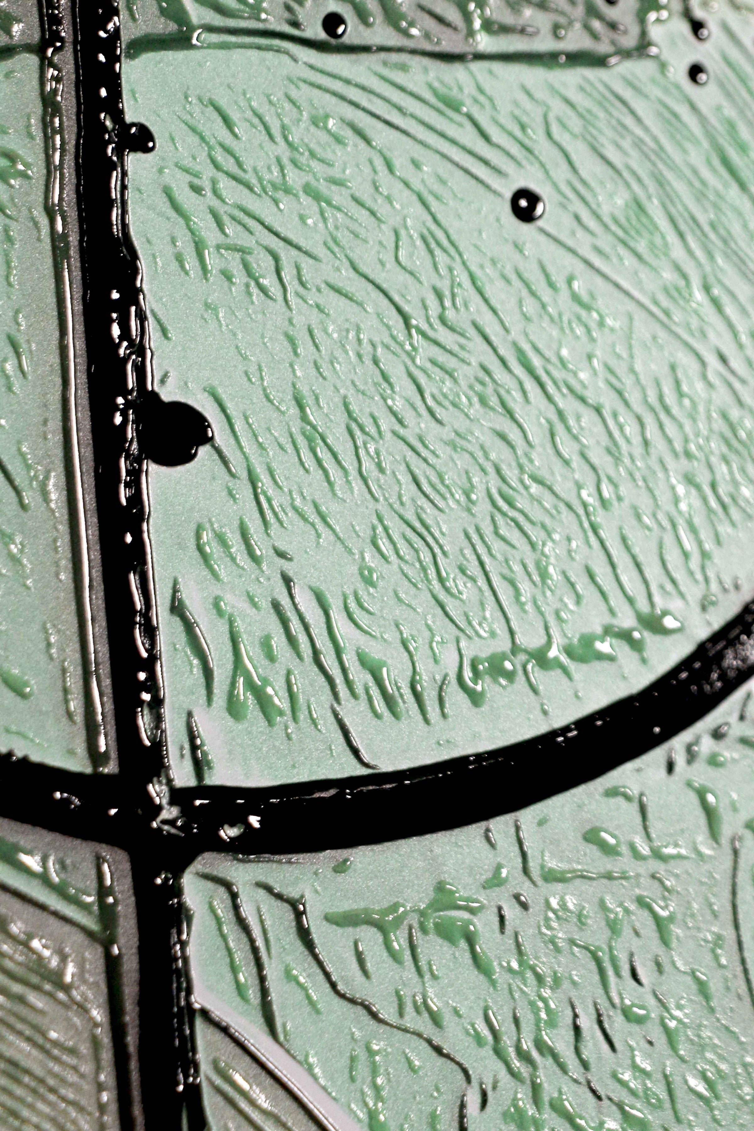 Sage & Petal Abstract Foliage — 3D Haptic Embossed High-Gloss Luxury Wall Art