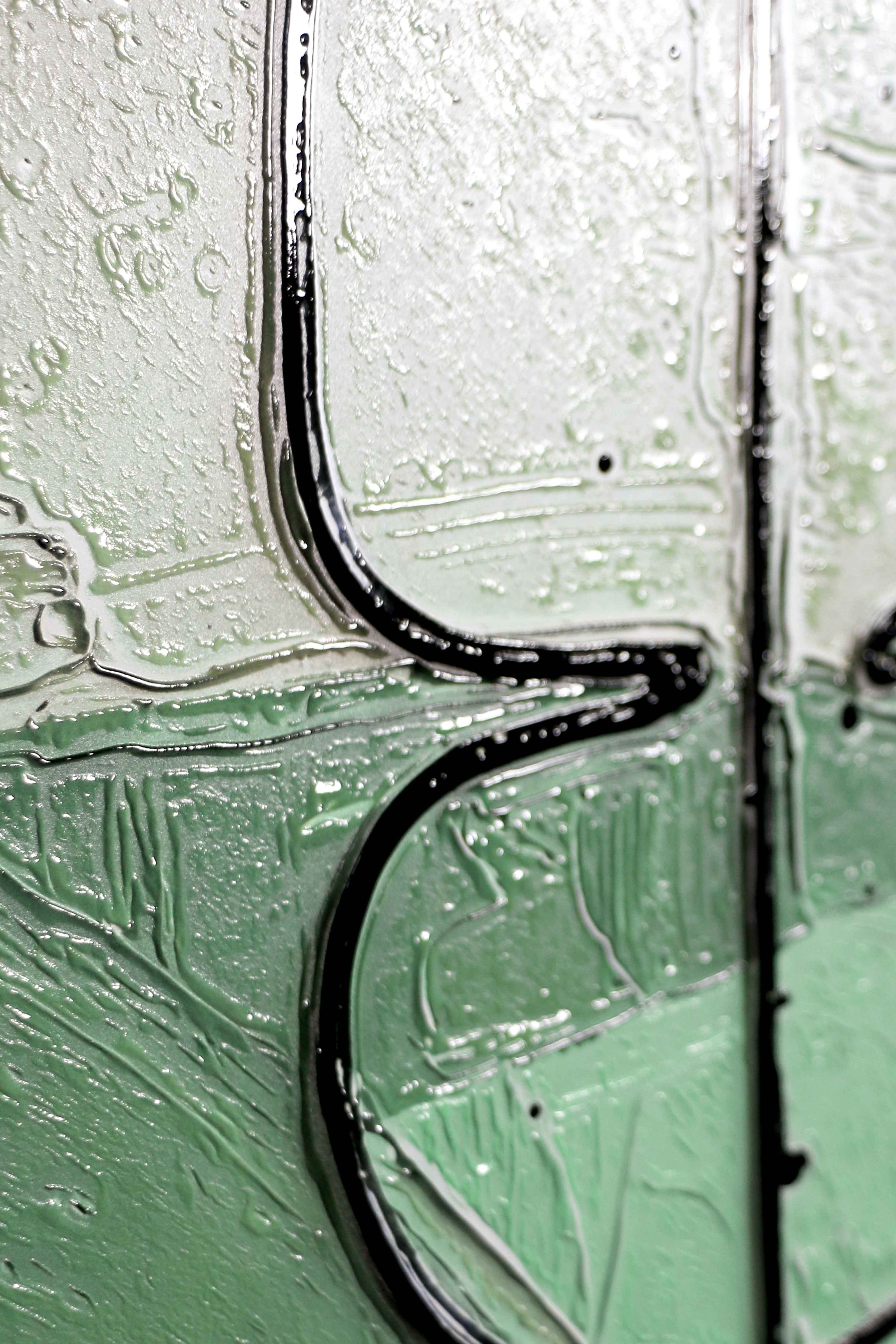 Sage & Petal Abstract Foliage — 3D Haptic Embossed High-Gloss Luxury Wall Art