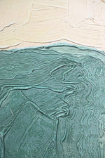 Ochre & Teal Linear Harmony — 3D Haptic Embossed High-Gloss Luxury Wall Art