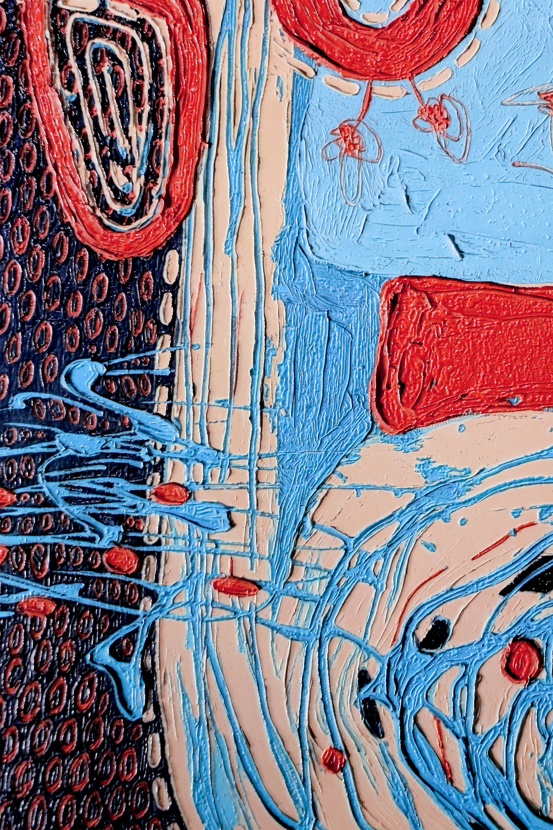 Cosmic Tide Doodles — 3D Haptic Embossed High-Gloss Luxury Wall Art