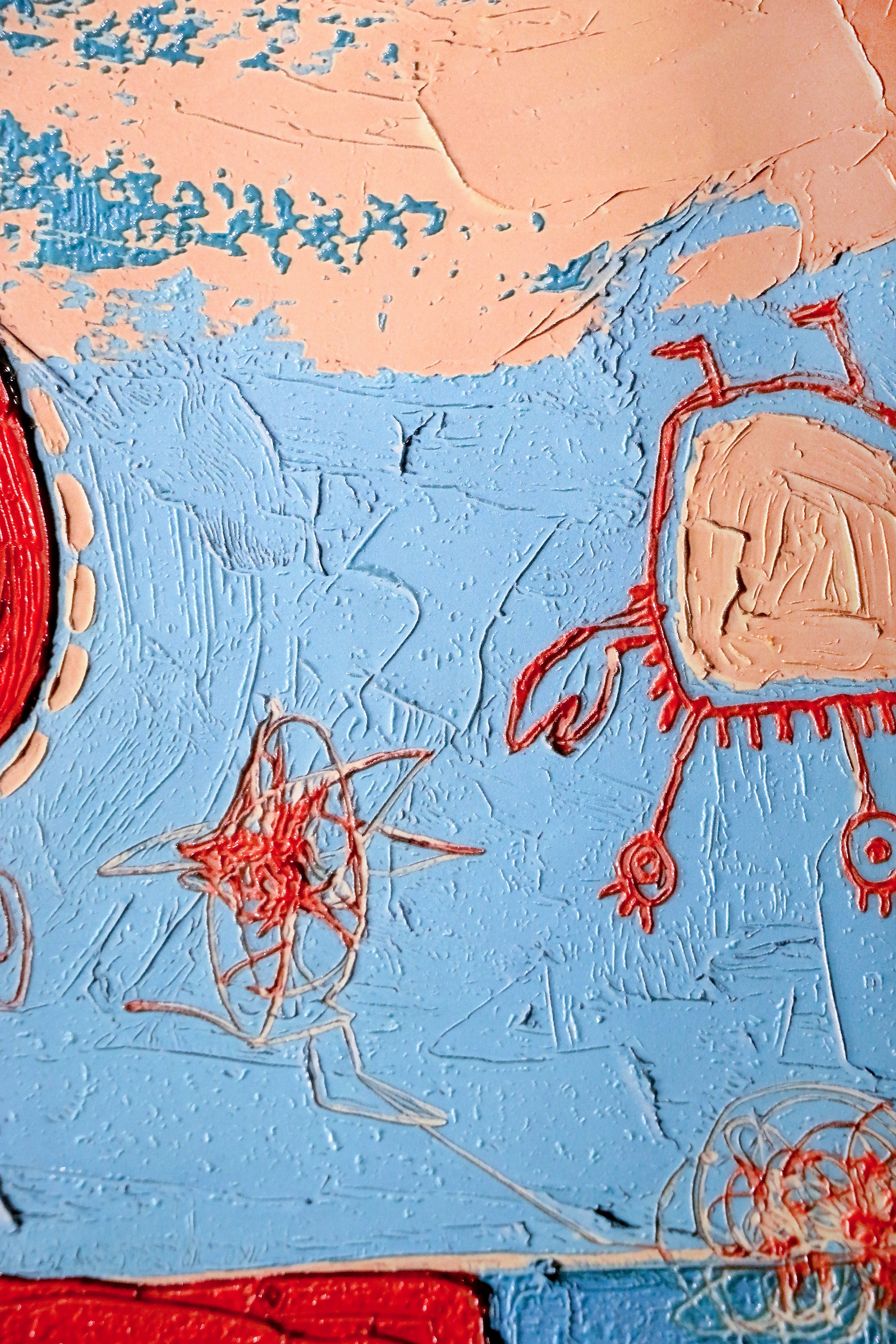 Cosmic Tide Doodles — 3D Haptic Embossed High-Gloss Luxury Wall Art