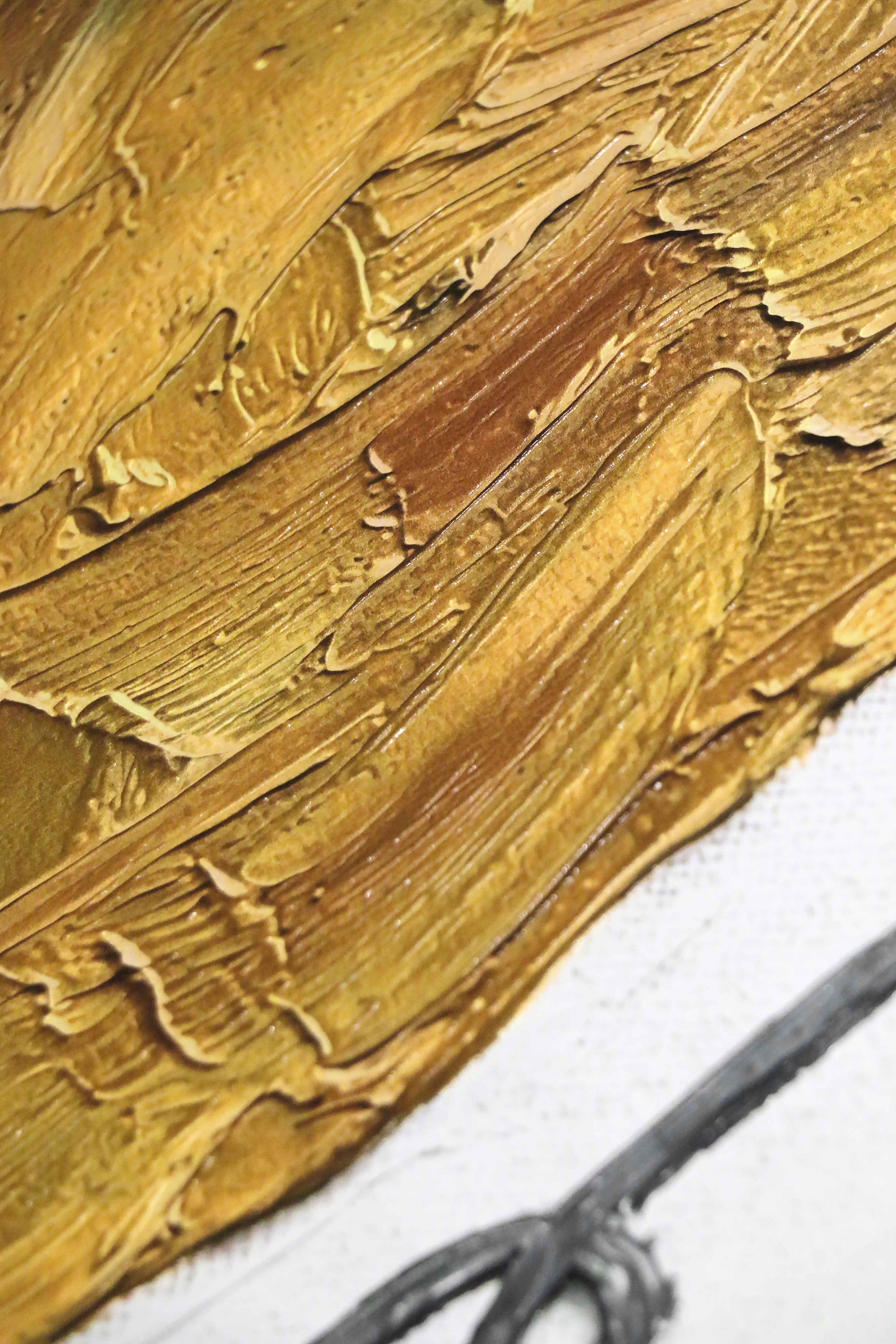 Crimson & Ochre Lyric — 3D Haptic Embossed High-Gloss Luxury Wall Art