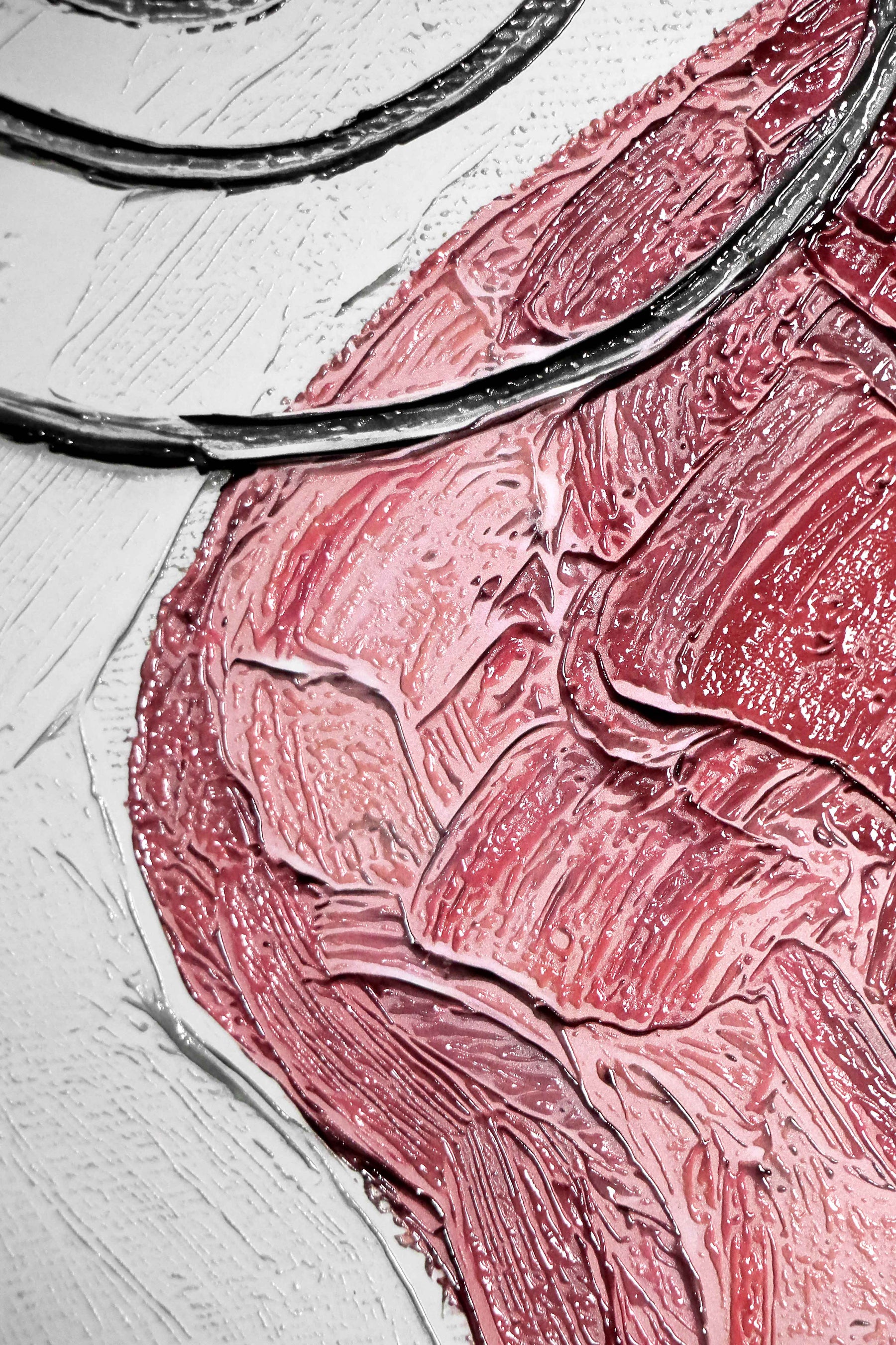 Crimson & Ochre Lyric — 3D Haptic Embossed High-Gloss Luxury Wall Art