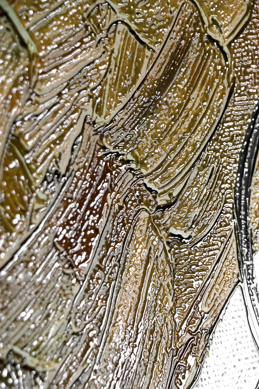 Crimson & Ochre Lyric — 3D Haptic Embossed High-Gloss Luxury Wall Art