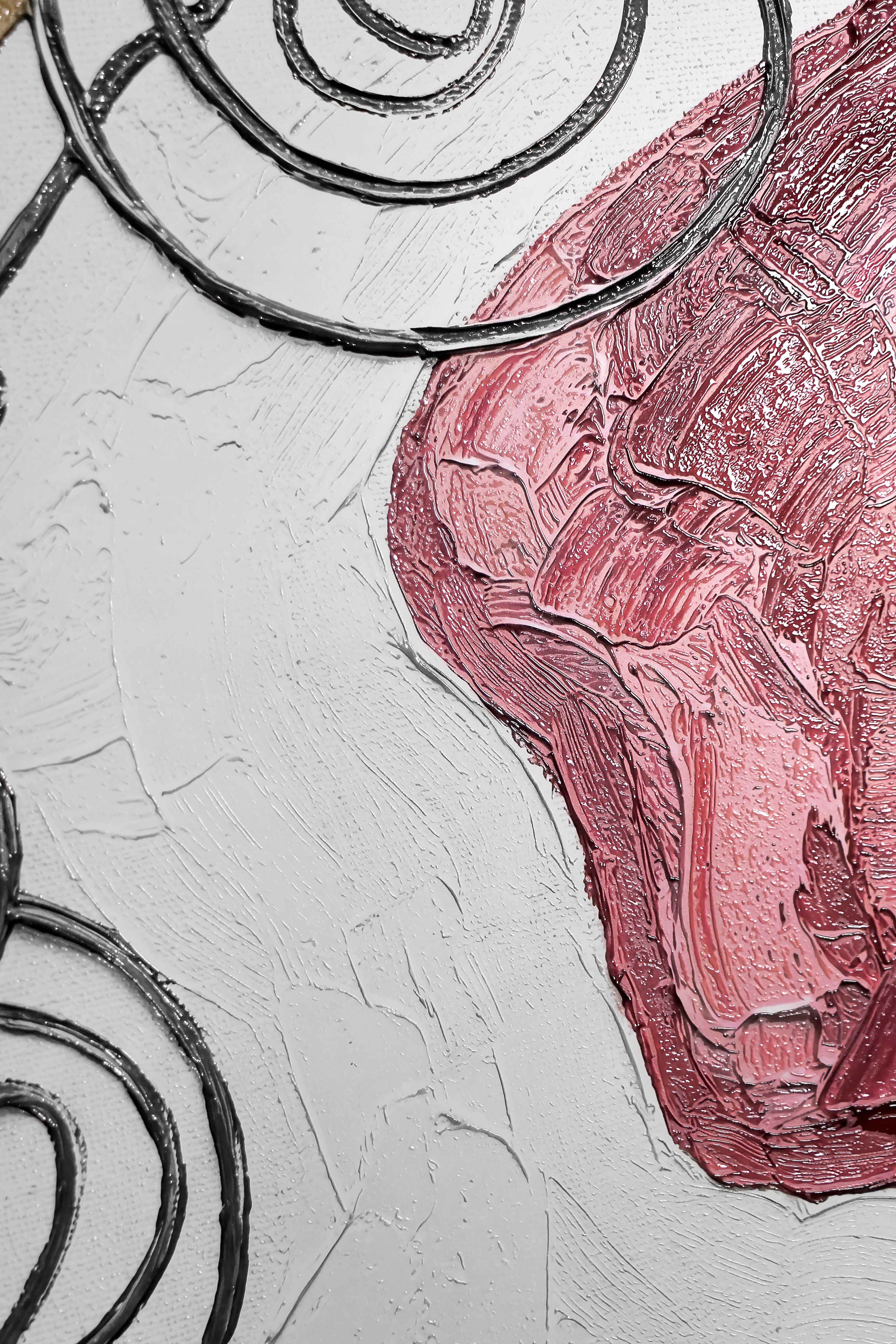 Crimson & Ochre Lyric — 3D Haptic Embossed High-Gloss Luxury Wall Art