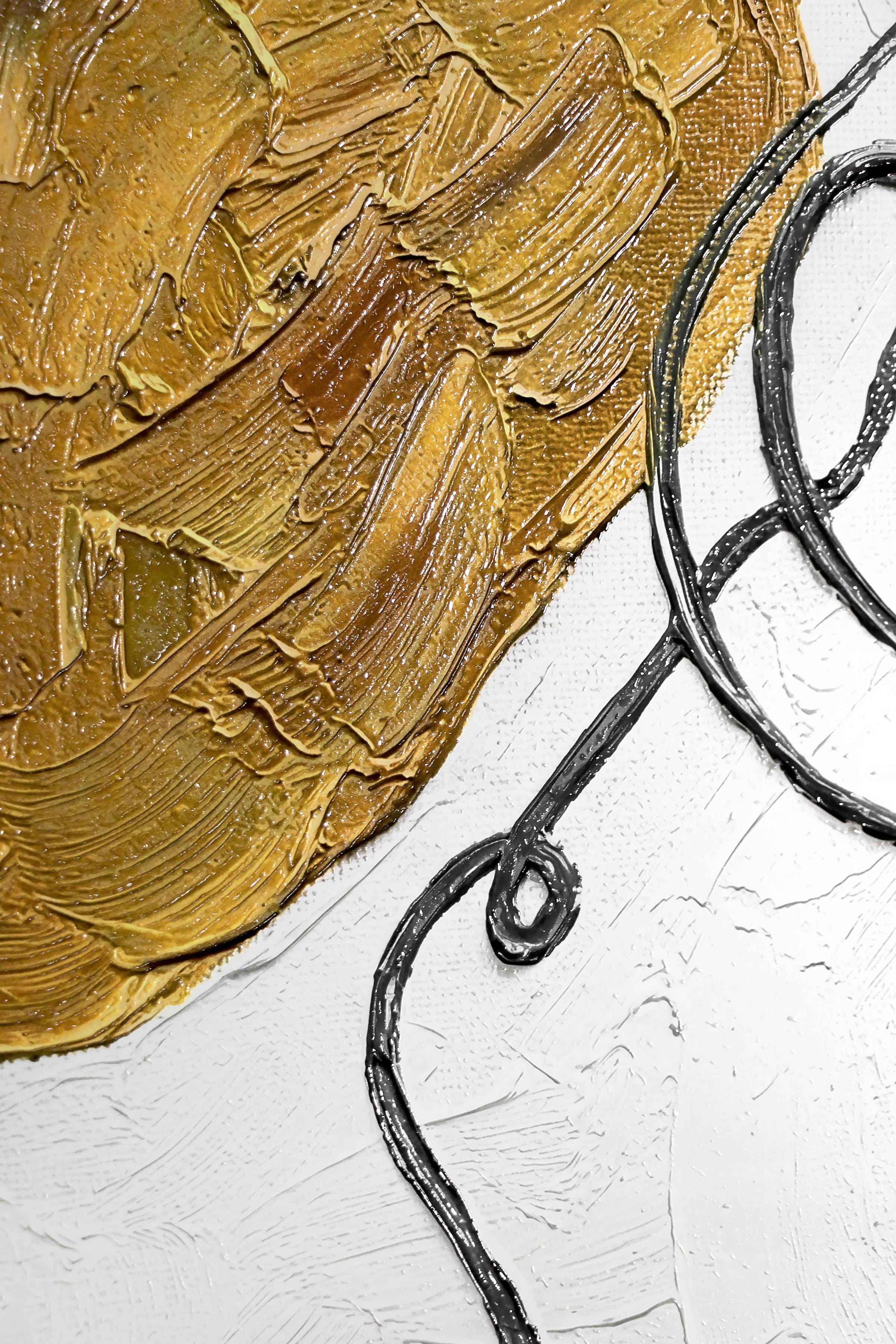 Crimson & Ochre Lyric — 3D Haptic Embossed High-Gloss Luxury Wall Art