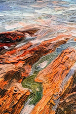 Amber Coastline Reverie — 3D Haptic Embossed High-Gloss Luxury Wall Art