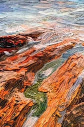 Amber Coastline Reverie — 3D Haptic Embossed High-Gloss Luxury Wall Art