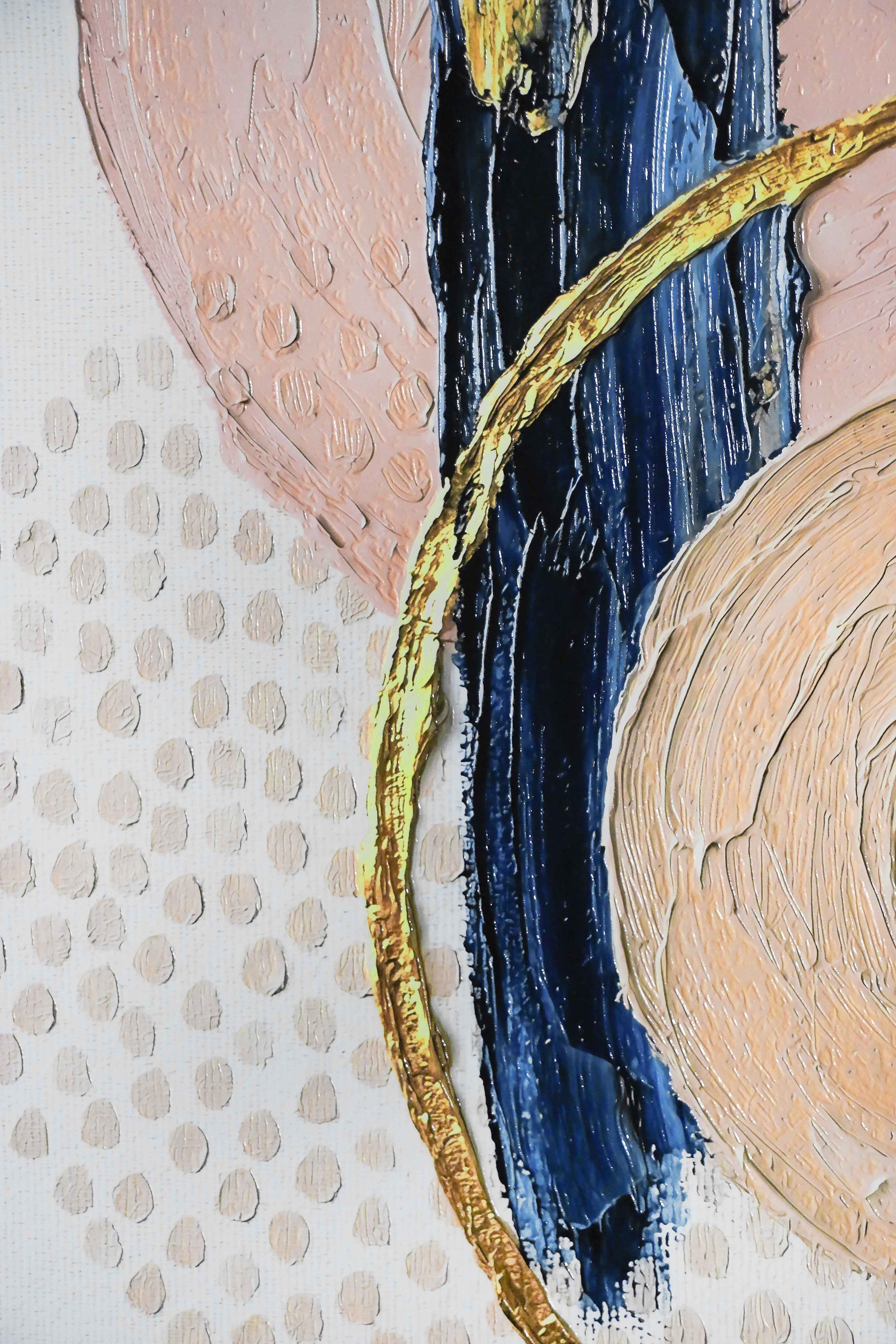 Sapphire & Rose Orbit — 3D Haptic Embossed High-Gloss Luxury Wall Art